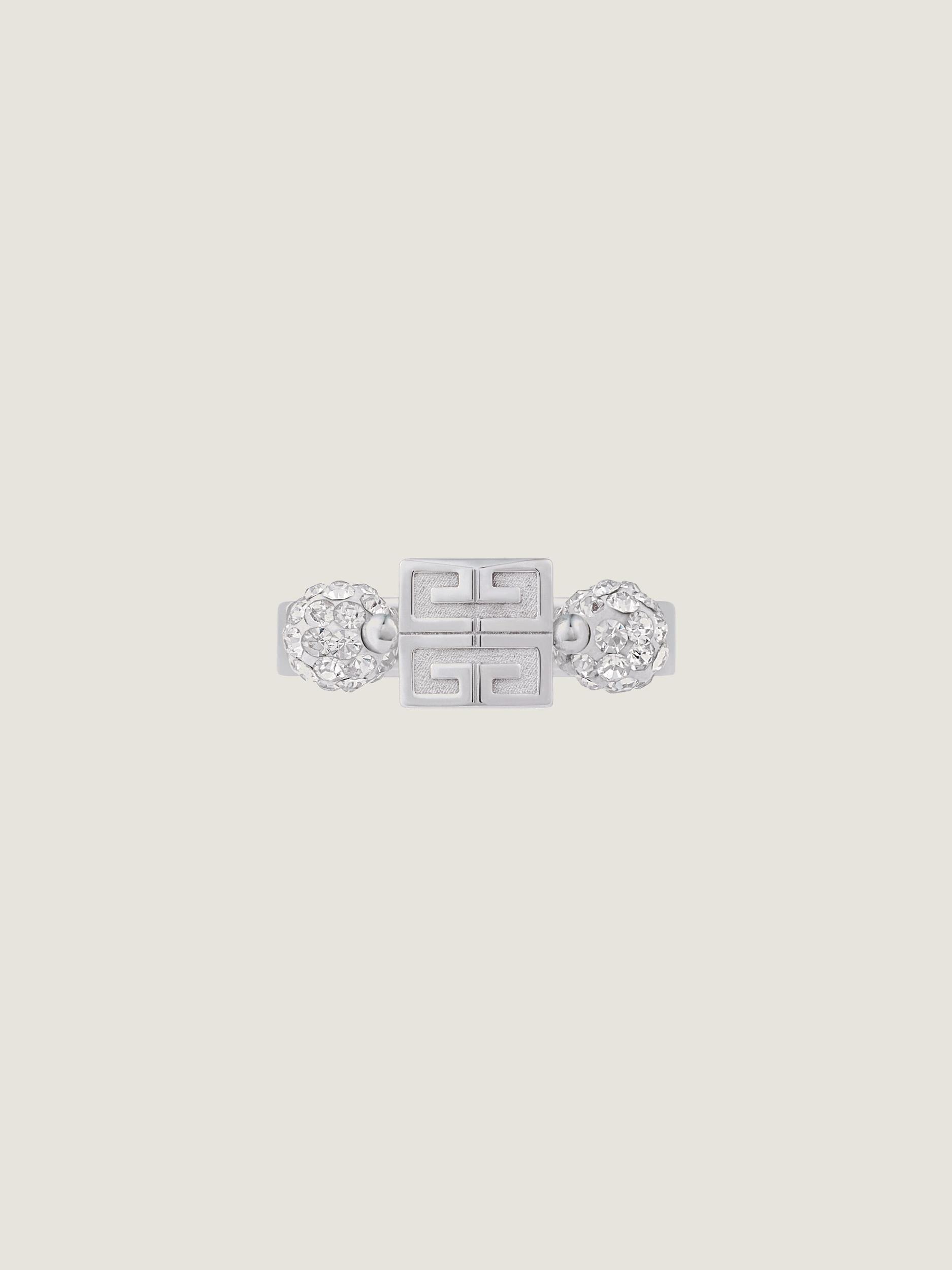 4G ring in metal with crystals Product Image