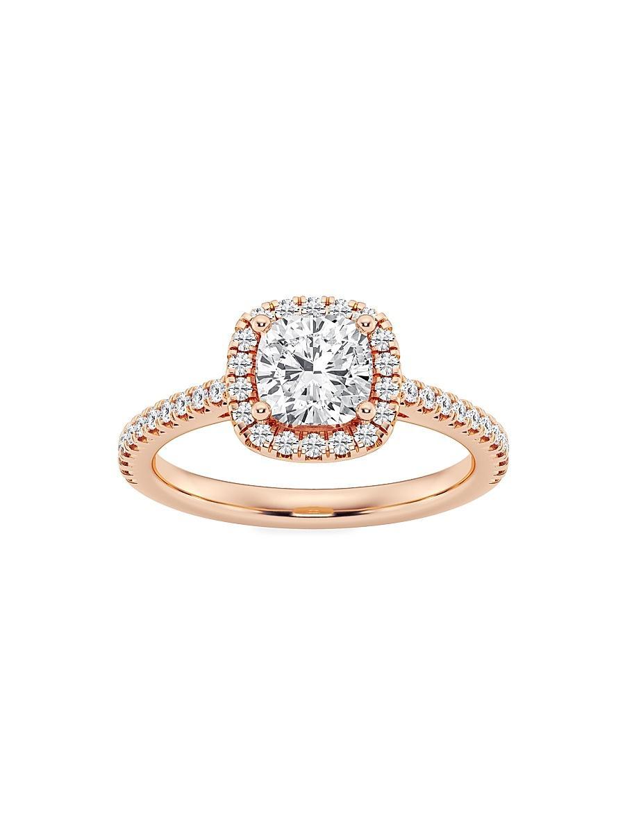 Womens 14K Rose Gold & Cushion-Cut Lab-Grown Diamond Halo Ring/1.30-3.60 TCW Product Image
