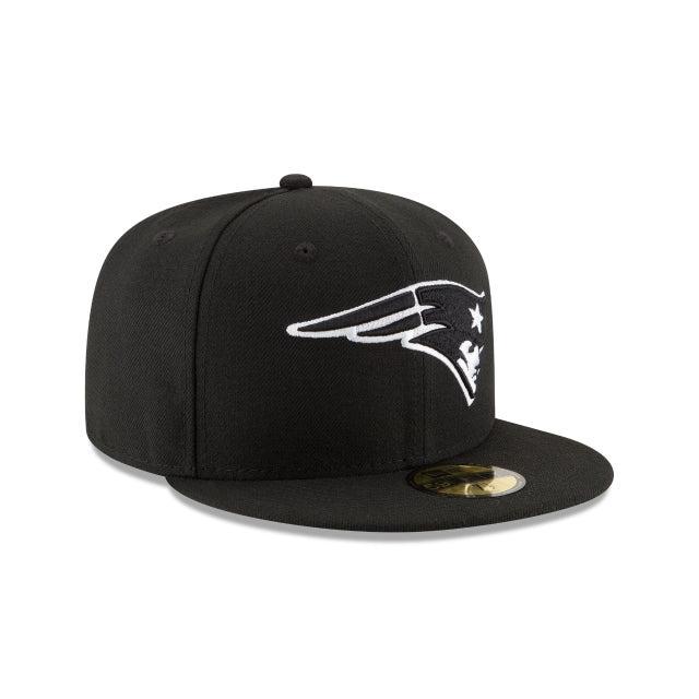 New England Patriots Black & White 59FIFTY Fitted Hat Male Product Image