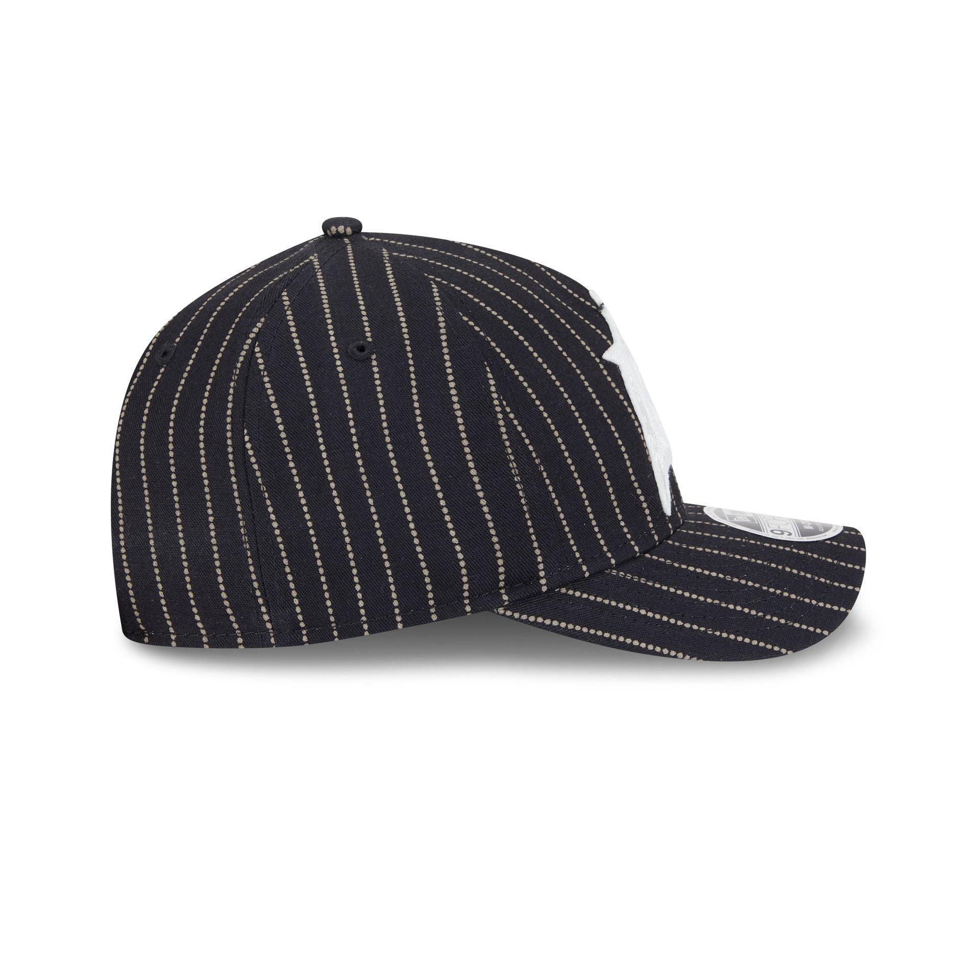 Miami Marlins Dotted Pinstripe 9FORTY M-Crown A-Frame Adjustable Hat Male Product Image