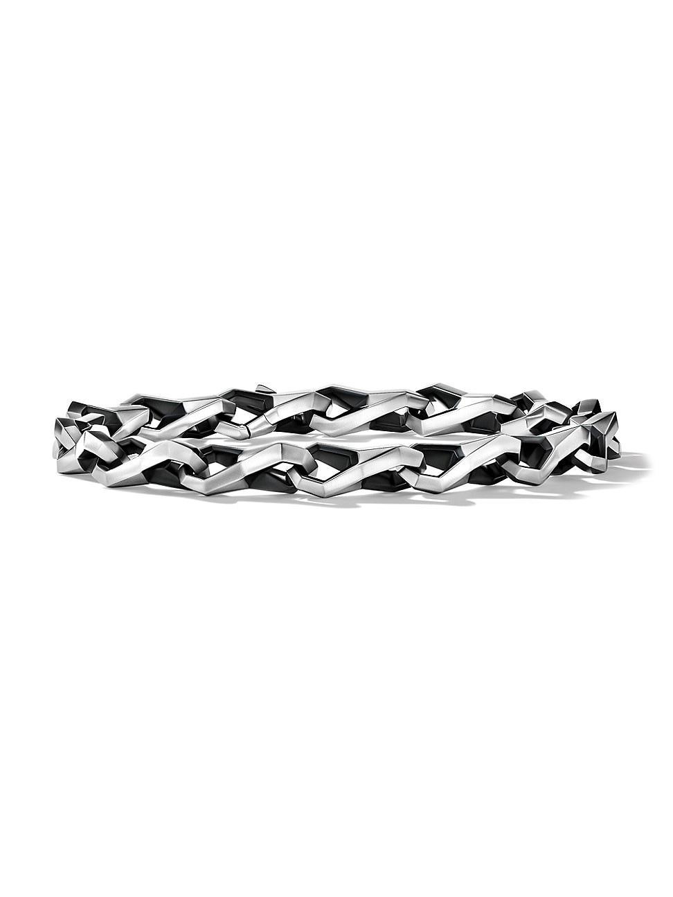 David Yurman Mens Sterling Silver Chain Angled Link Bracelet Product Image