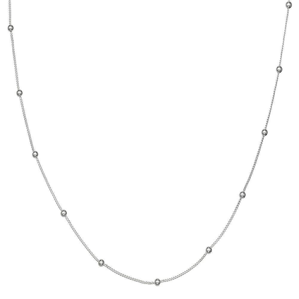 PRIMROSE Sterling Silver Curb Link Beaded Chain Necklace, Women's, Size: 18", Silver Tone Product Image