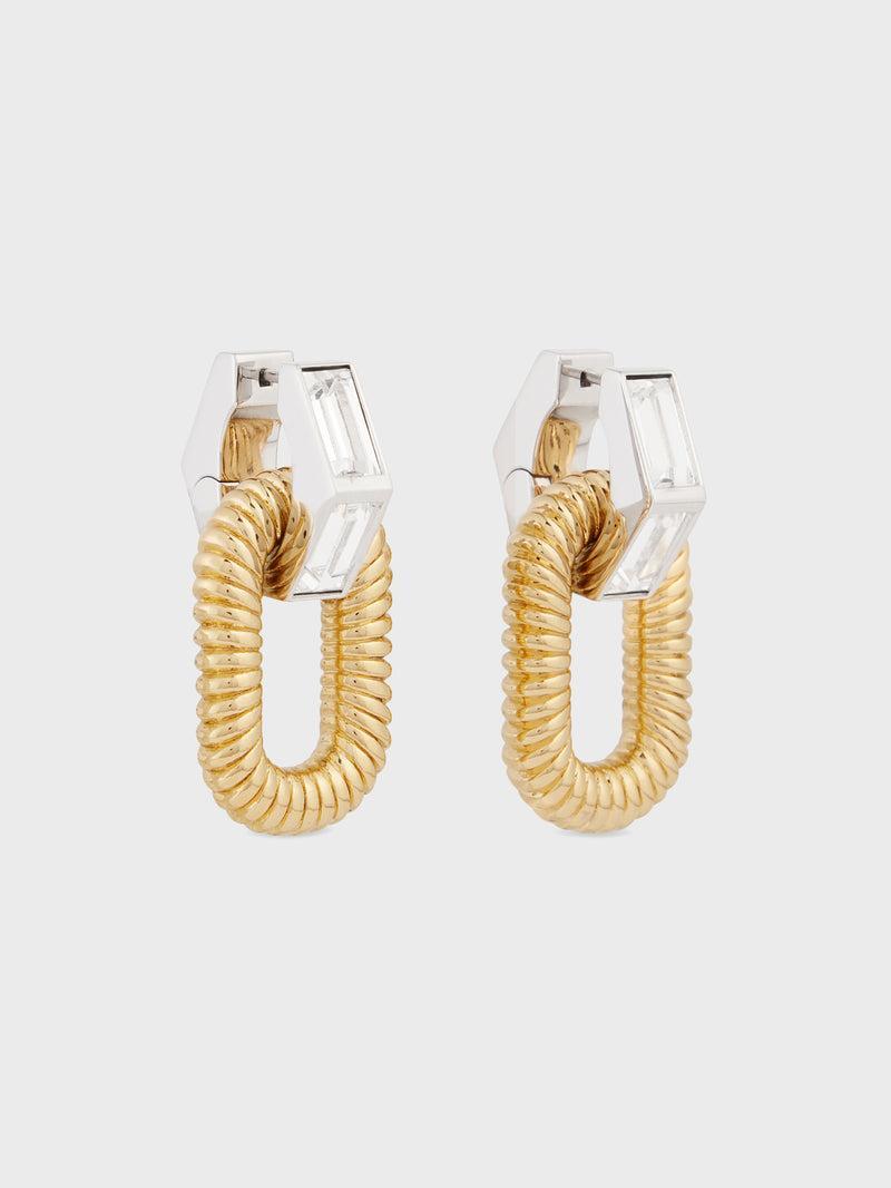 XL LINK EARRINGS WITH RHINESTONES Product Image