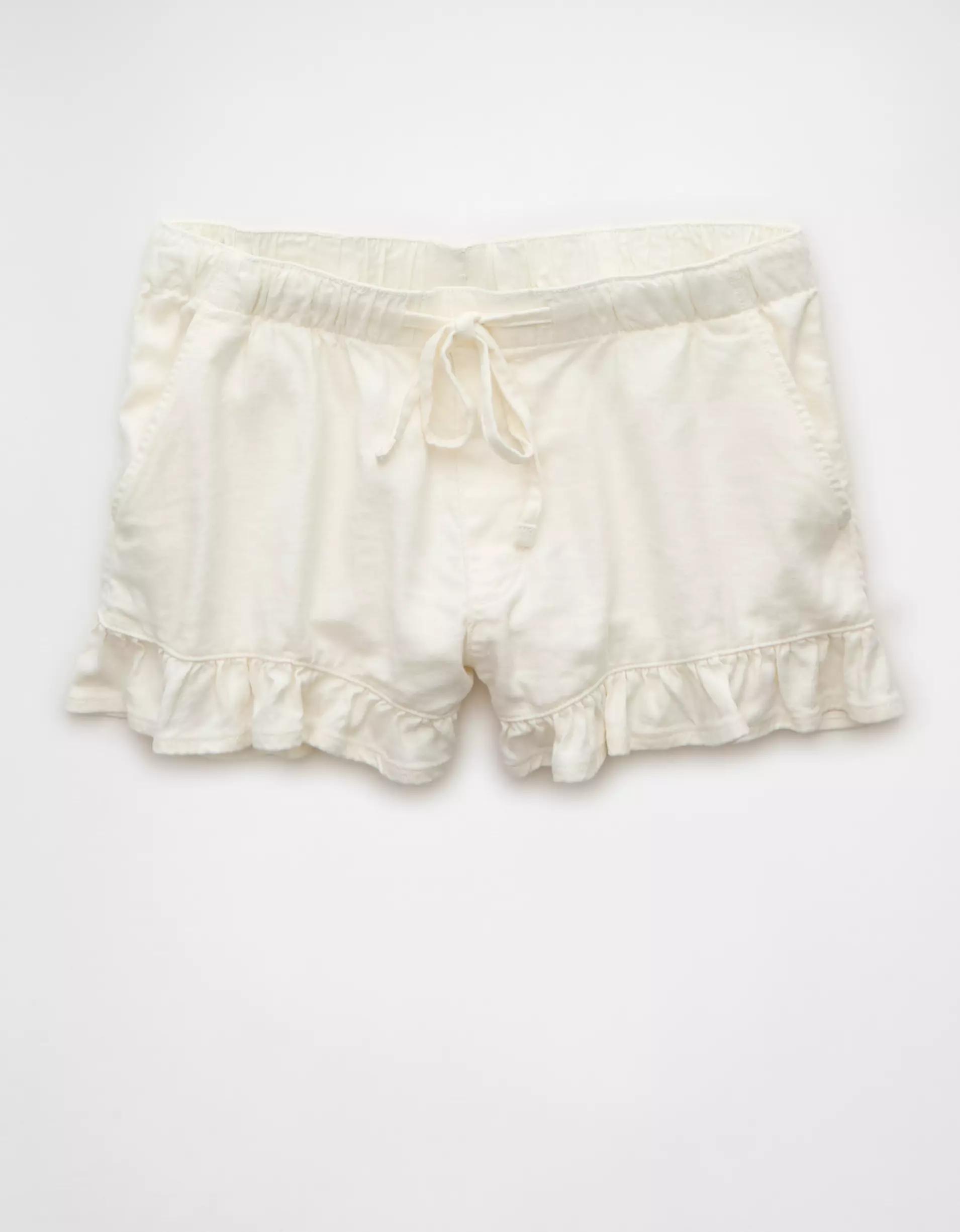 AE Stretch Linen-Blend Ruffle Short Product Image