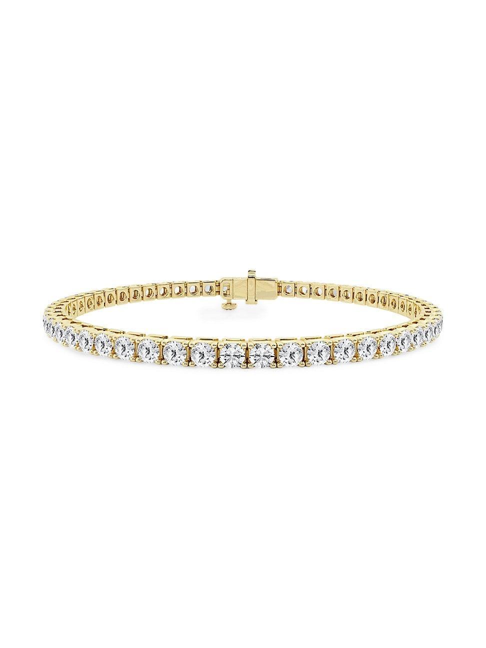 Womens 14K Yellow Gold & Round Lab-Grown Diamond 4-Prong Tennis Bracelet/5.00-20.00 TCW Product Image