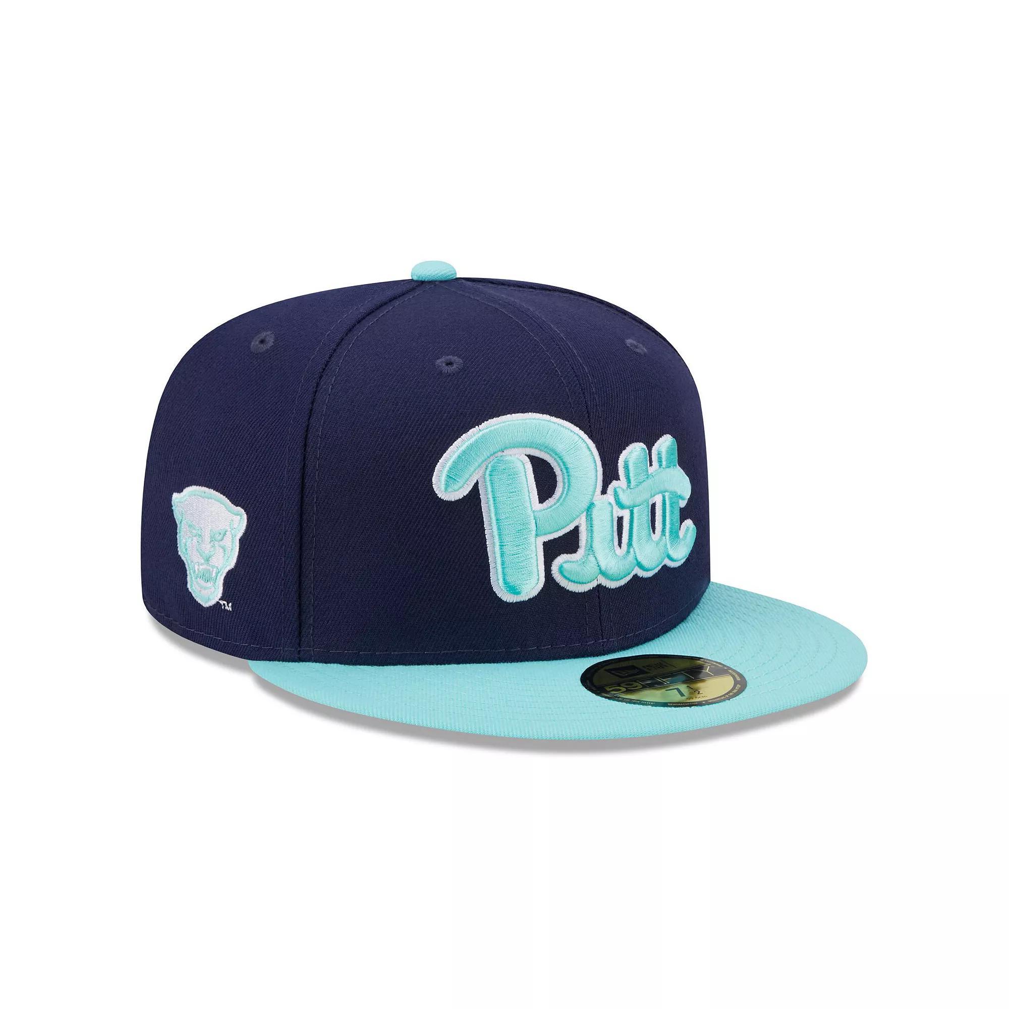 Men's New Era Navy/Light Blue Pitt Panthers 59FIFTY Fitted Hat, Size: 7 3/4 Product Image