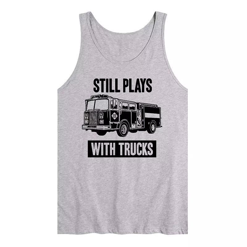 Mens Still Plays With Trucks Fire Tank Top Product Image
