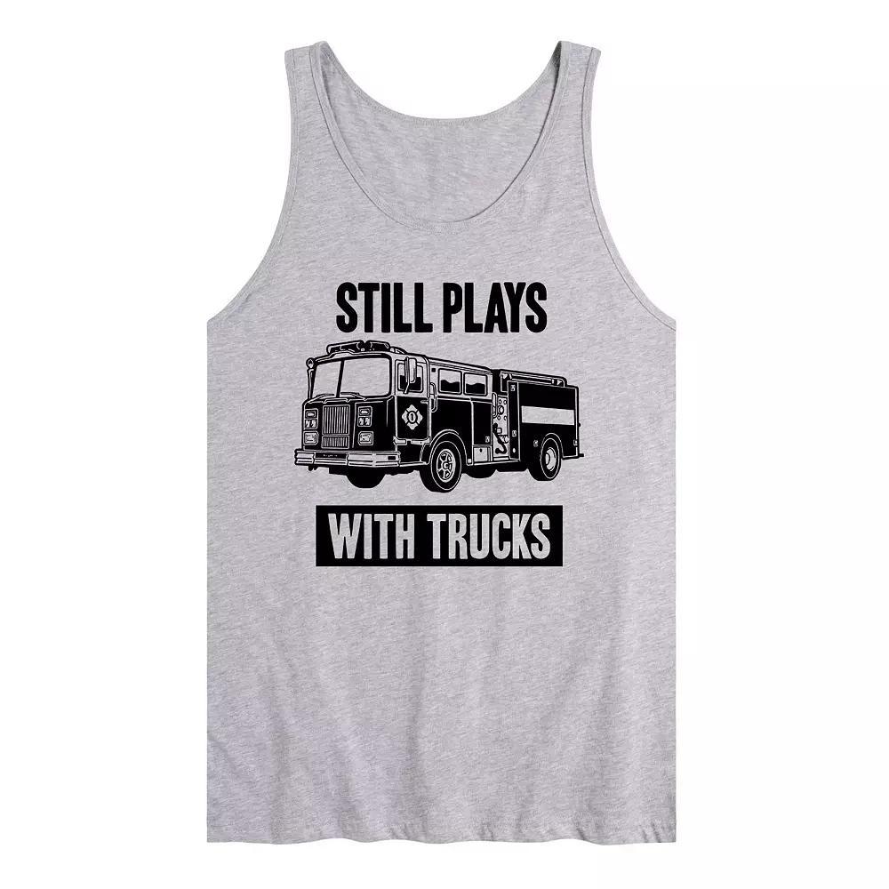 Mens Still Plays With Trucks Fire Tank Top Product Image