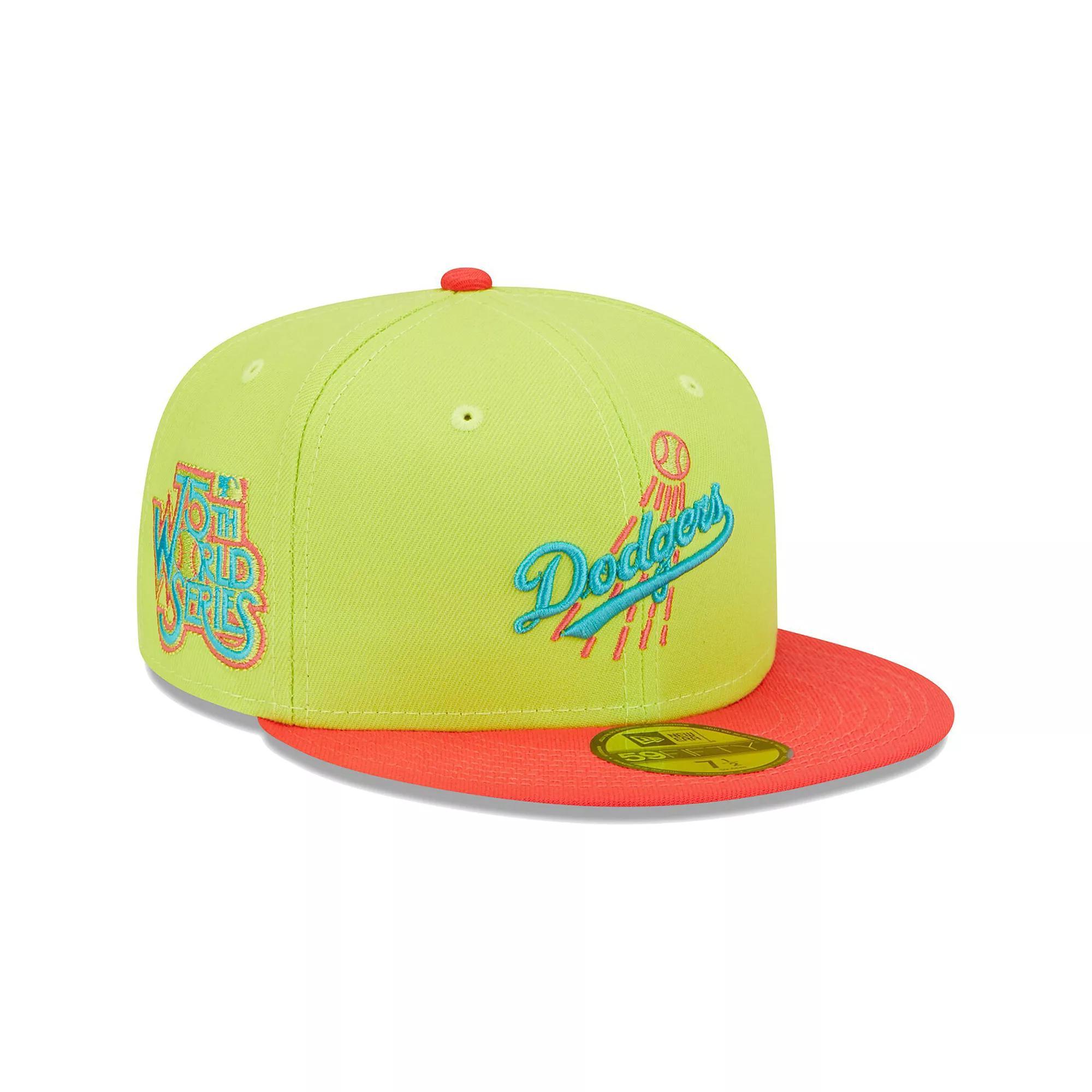 Men's New Era Green/Red Los Angeles Dodgers Cyber Highlighter 59FIFTY Fitted Hat, Size: 7 1/8 Product Image