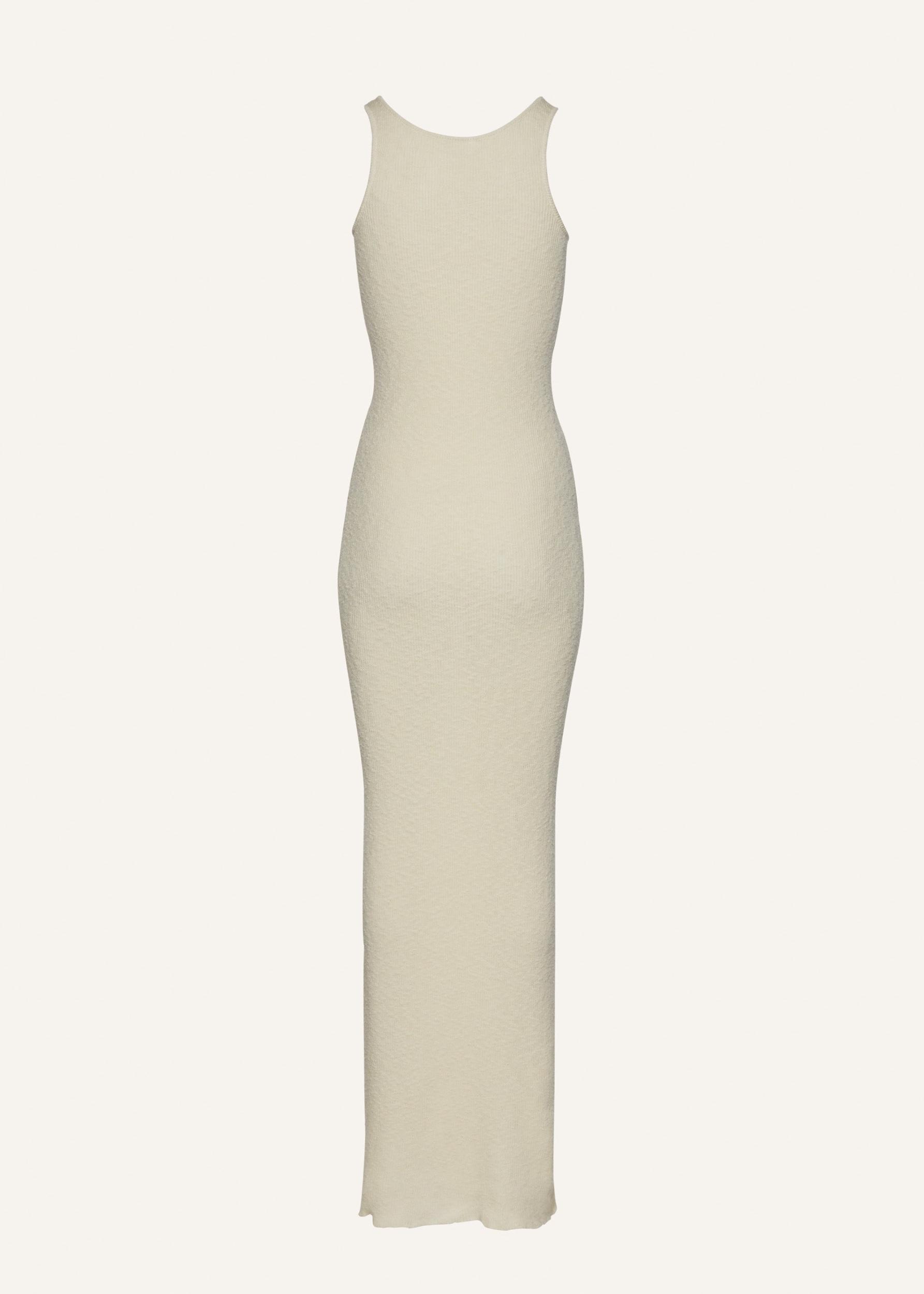 Crochet bra knit tank dress in cream Product Image