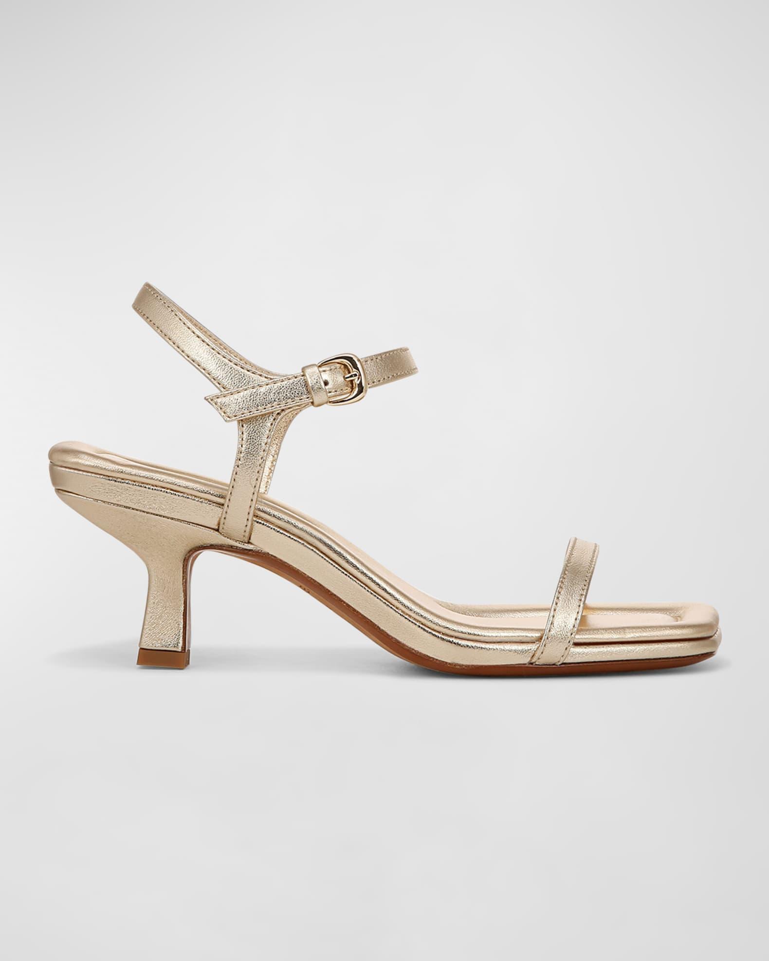 Coco Metallic Leather Kitten-Heel Sandals Product Image