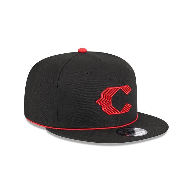 Atlanta Braves Black and White Basic 59FIFTY Fitted Hat Male Product Image