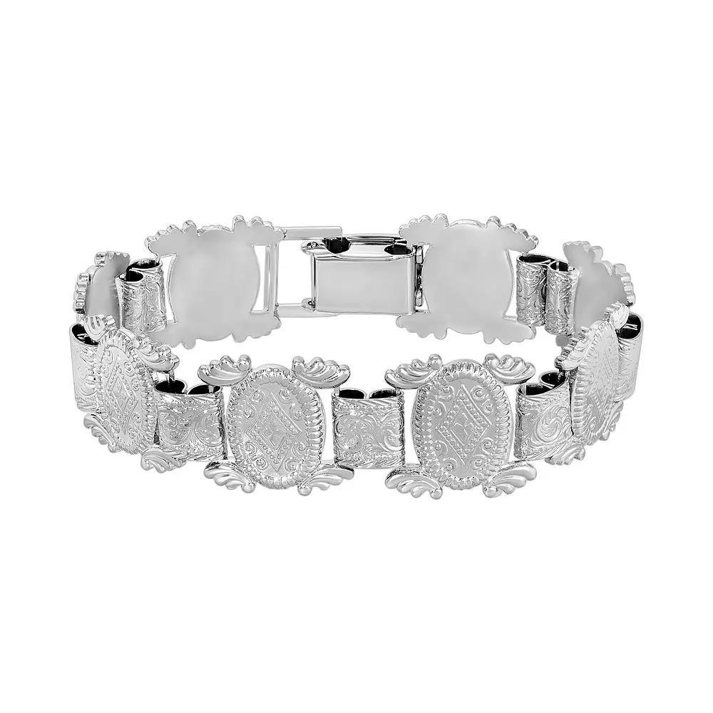1928 Silver Tone Clasp Bracelet, Womens Product Image