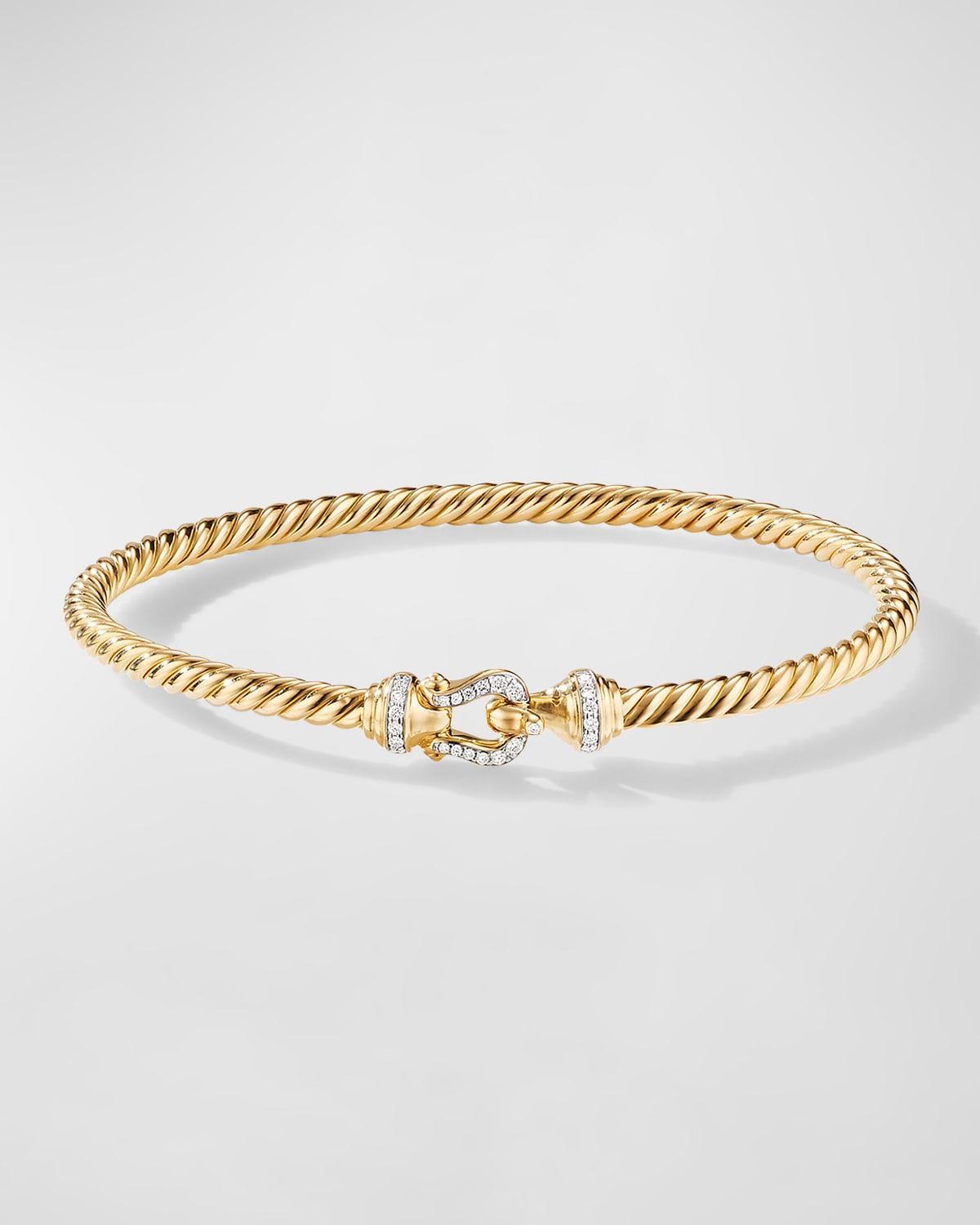 Womens Buckle Cablespira Bracelet in 18K Yellow Gold Product Image