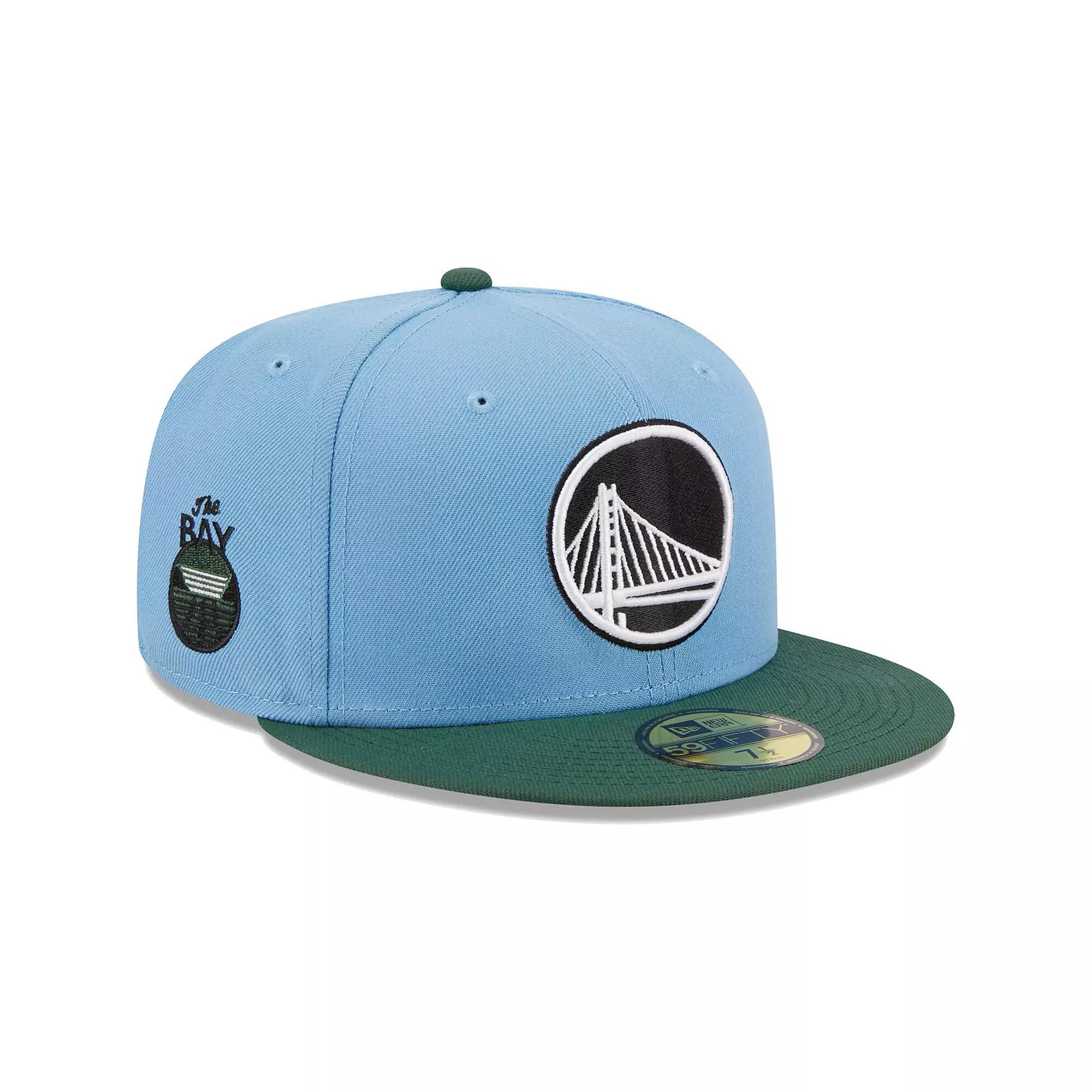 Men's New Era Light Blue/Green Golden State Warriors Two-Tone 59FIFTY Fitted Hat, Size: 7 3/4 Product Image