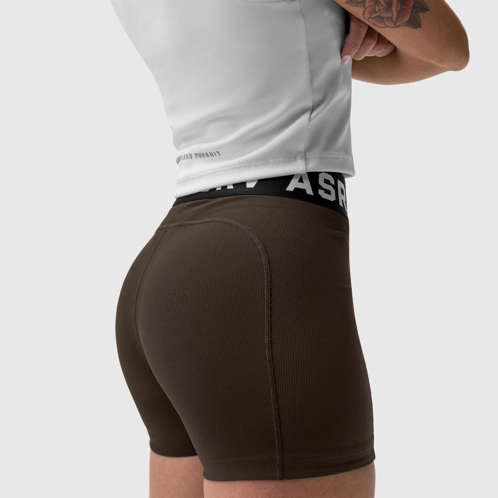 W027. Performance Ribbed Short - Dark Earth Product Image