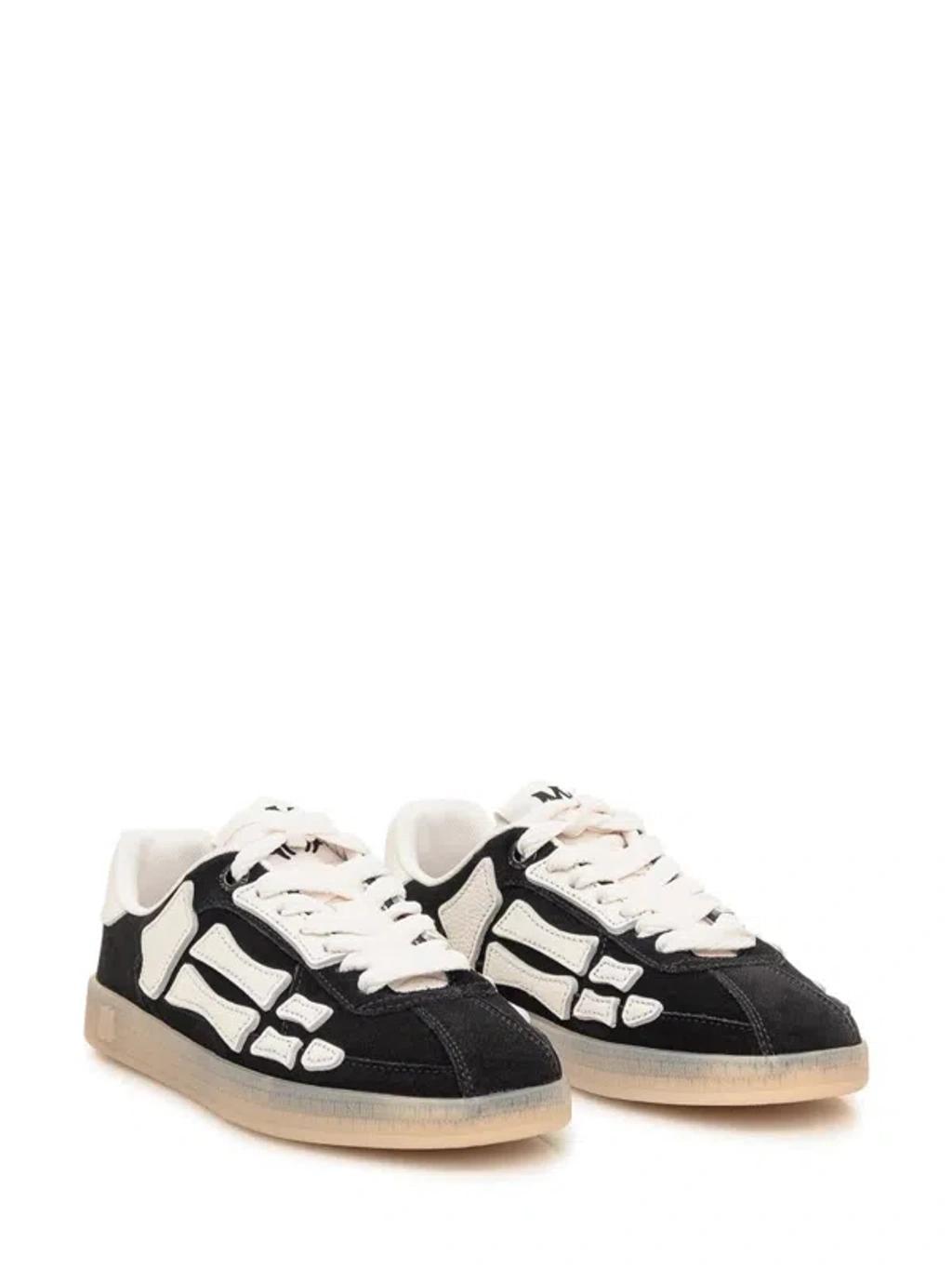 AMIRI Pacific Bones Mixed Leather Sneakers In Black Product Image