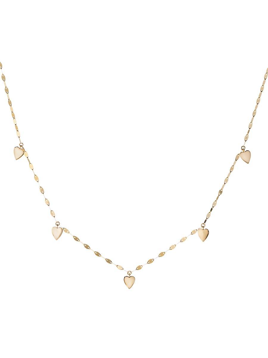14K Hanging Mini 5-Heart Necklace Product Image
