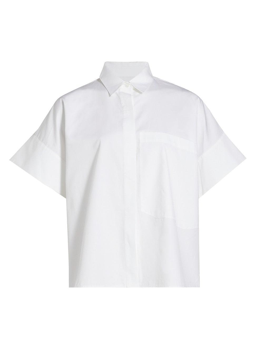Womens Boxy Cotton Poplin Button-Front Shirt Product Image