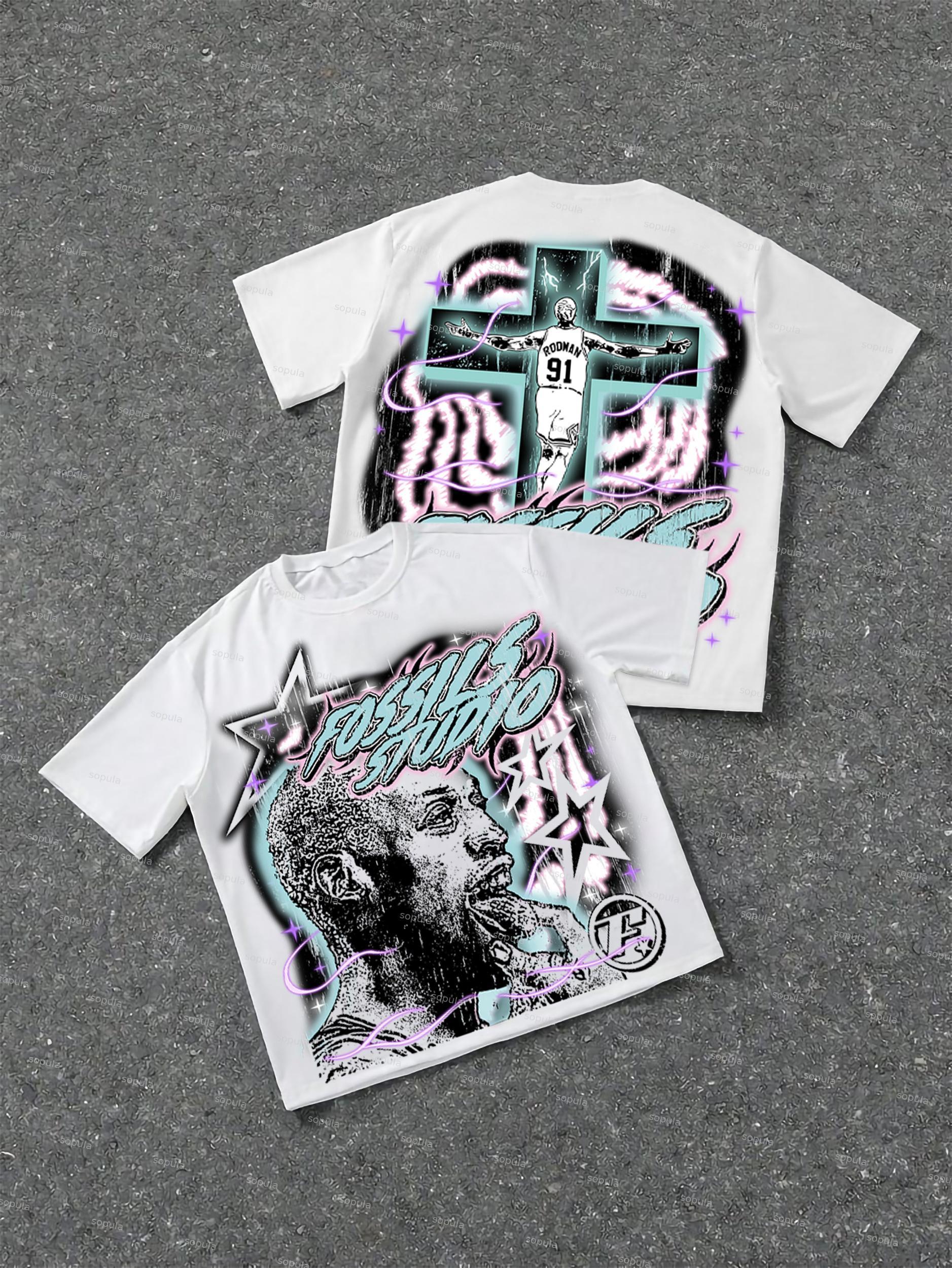 Vintage Basketball Legend Graphic Cotton White T-Shirt Product Image