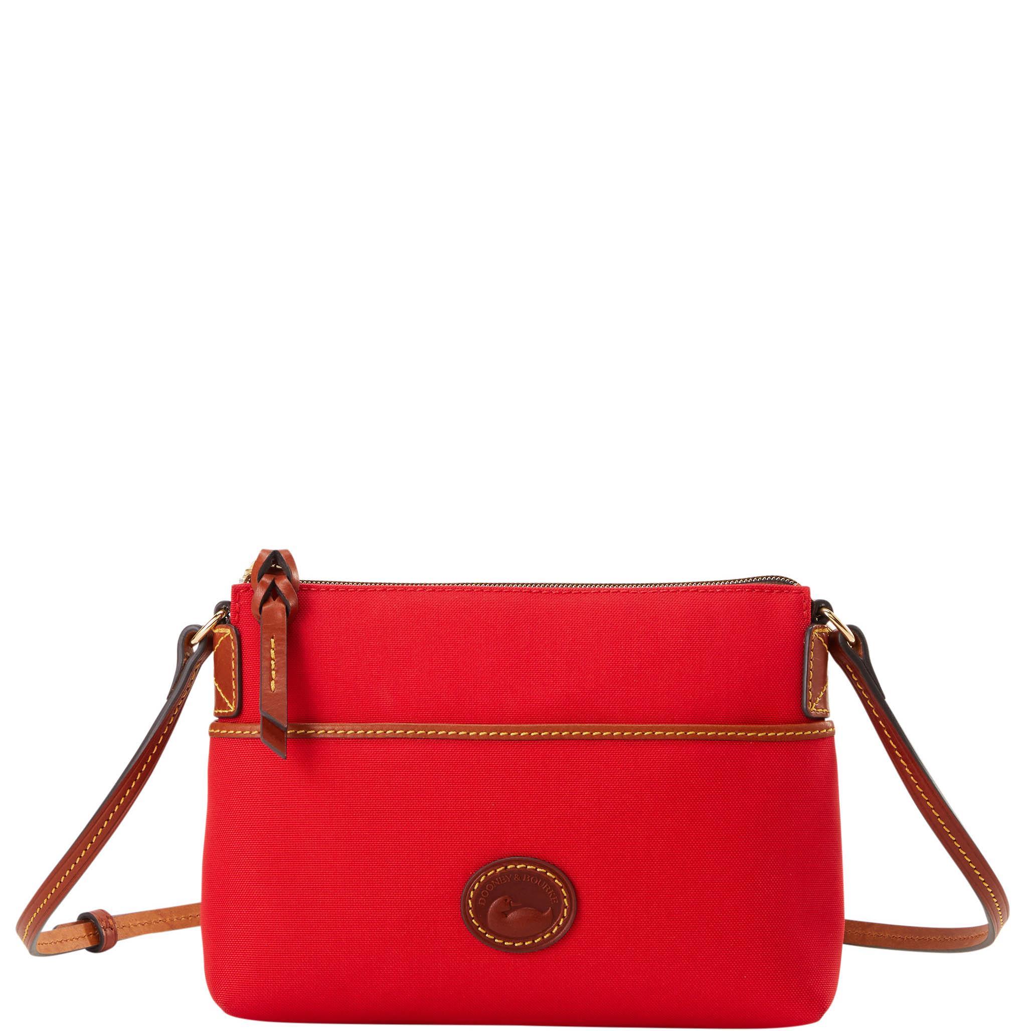 Dooney & Bourke Womens Nylon Katie Crossbody Fabric Shoulder Bag in Red Product Image
