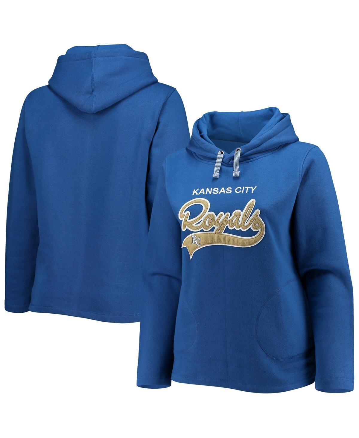 Women's Soft as a Grape Royal Kansas City Royals Plus Size Side Split Pullover Hoodie, Size: 2XL, Blue Product Image