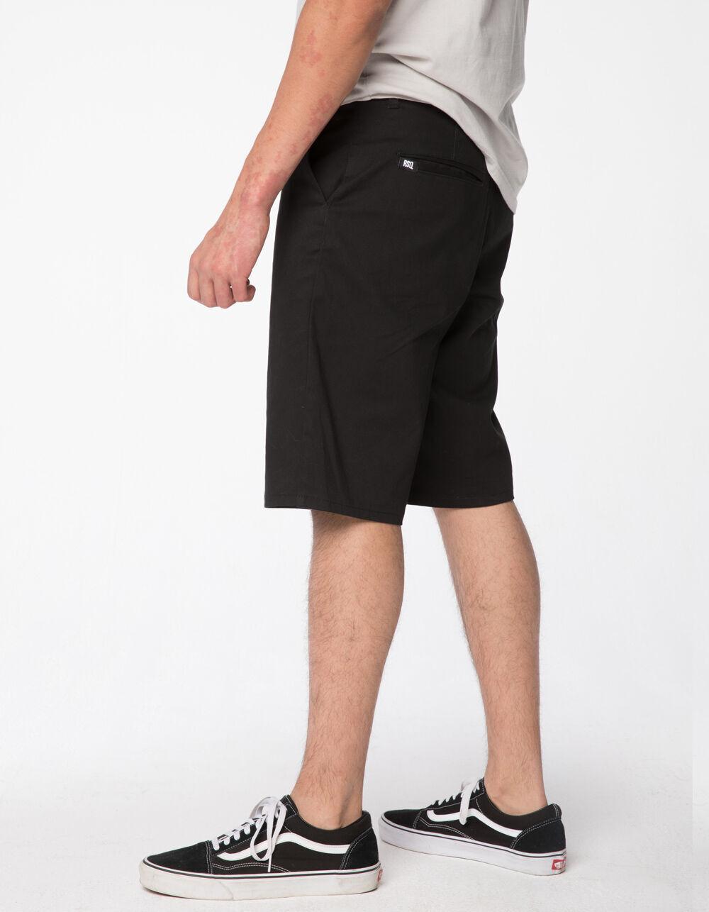 RSQ Long Mens Black Chino Shorts - BLACK Product Image