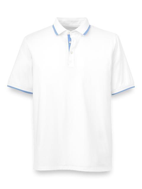 Performance Blend Three Button Polo - White/green Product Image