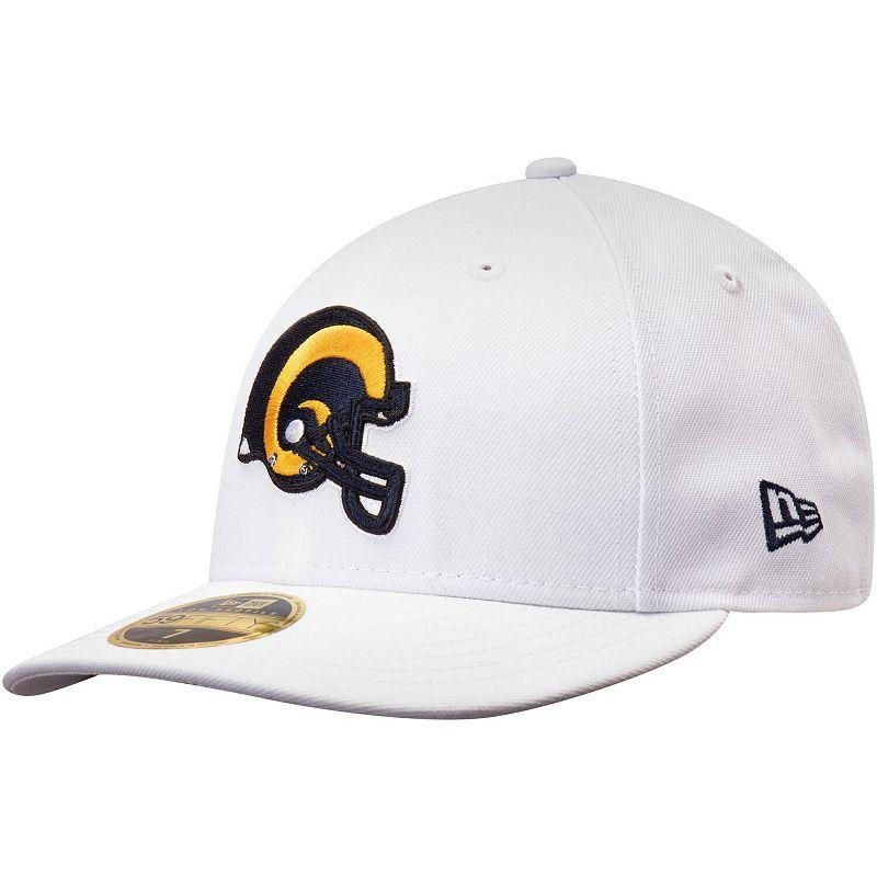 Men's New Era White Los Angeles Rams Historic Omaha Low Profile 59FIFTY Fitted Hat, Size: 7 1/4 Product Image