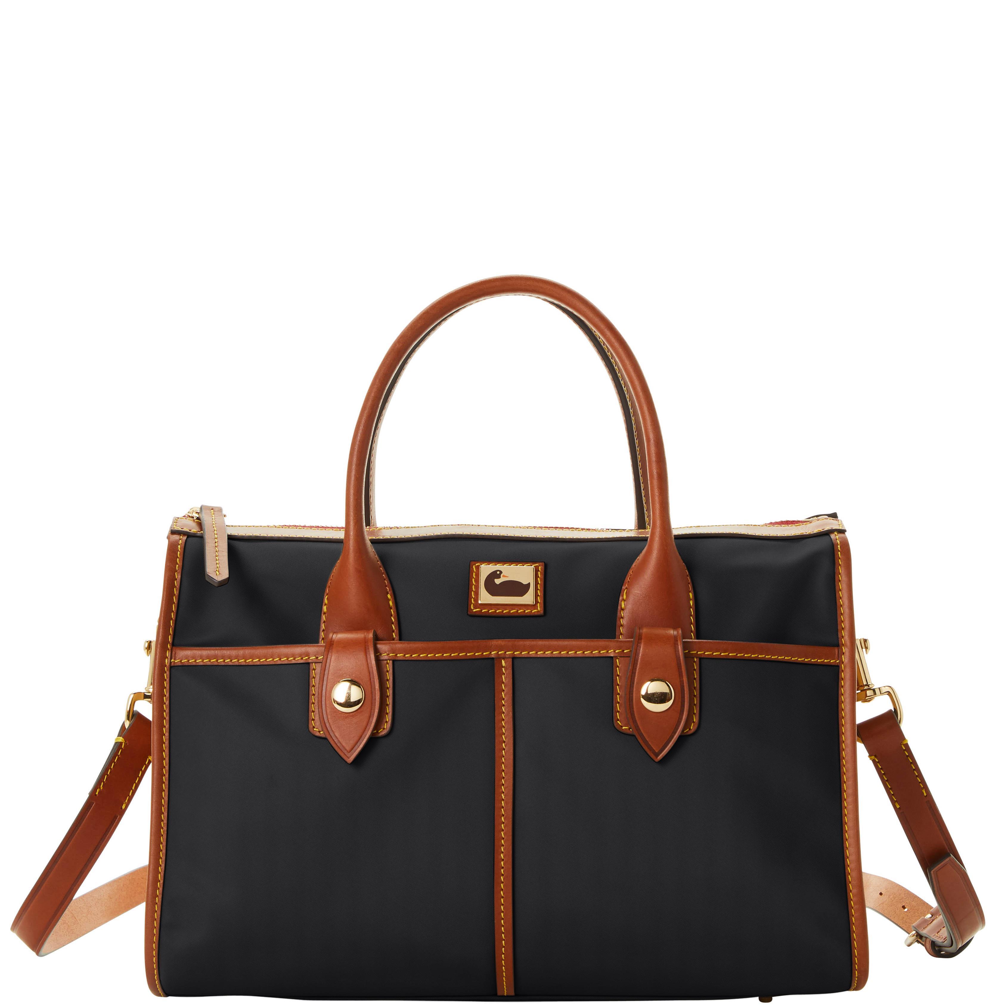 Dooney & Bourke Womens Wayfarer Fabric Satchel Bag in Taupe Product Image