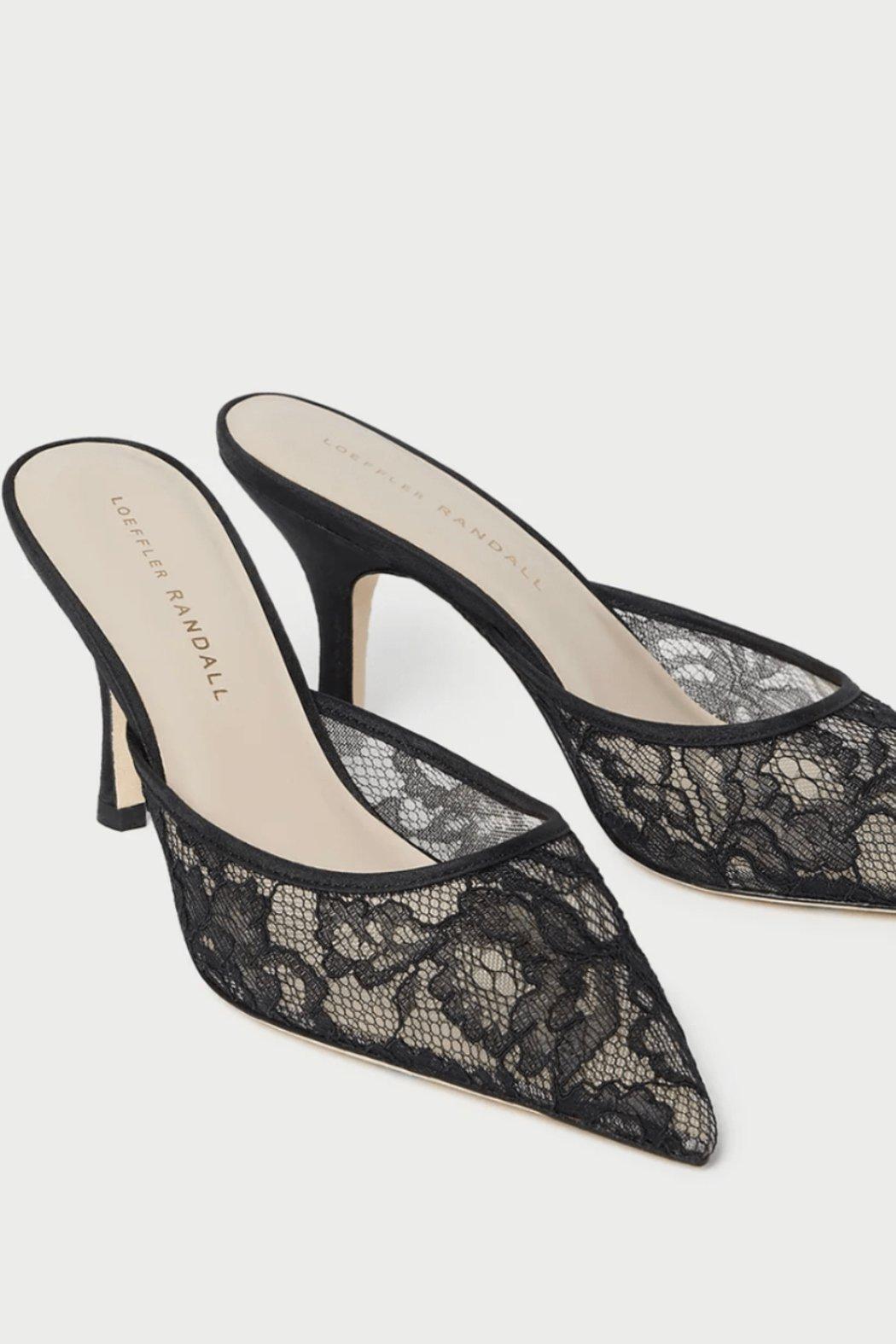 Layla Black-Lace Mule Product Image