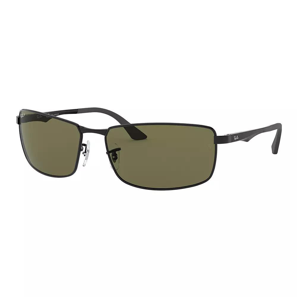 Ray-Ban Mens 0RB3498 64mm Rectangle Polarized Sunglasses Product Image