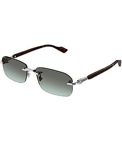 Gucci Mens Gucci Logo 56mm Shiny Rectangle Sunglasses Product Image
