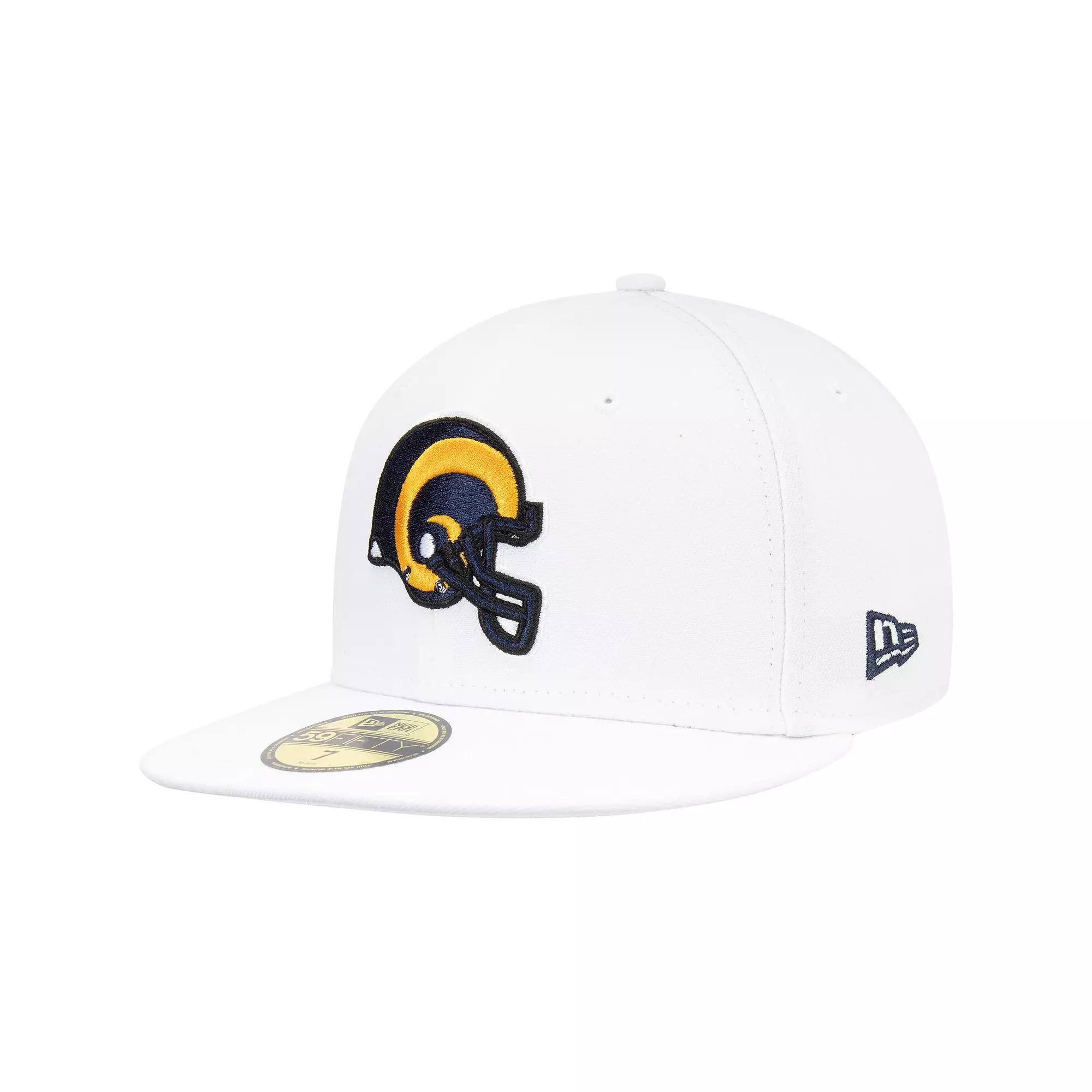 Men's New Era White Los Angeles Rams Historic Omaha 59FIFTY Fitted Hat, Size: 7 3/4 Product Image