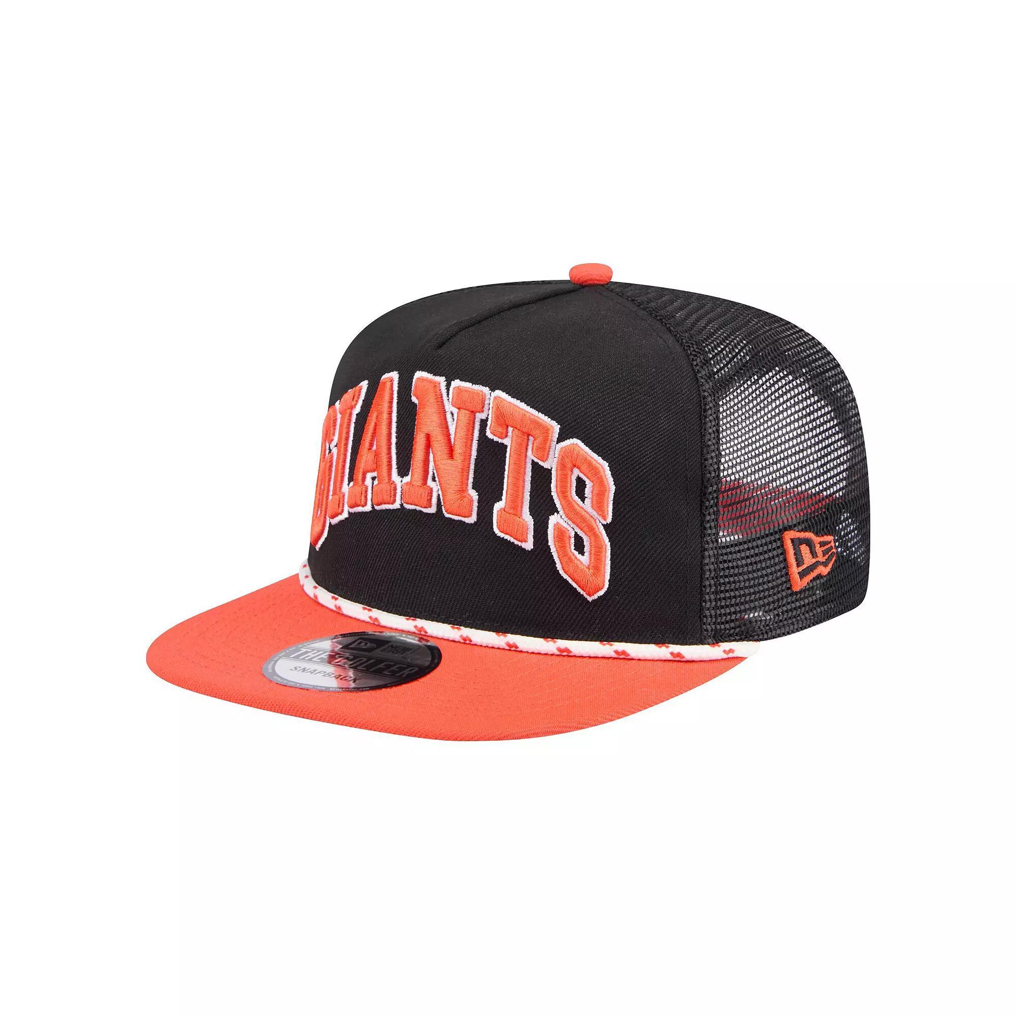 Men's New Era Black San Francisco Giants Throwback Meshback Golfer Hat Product Image