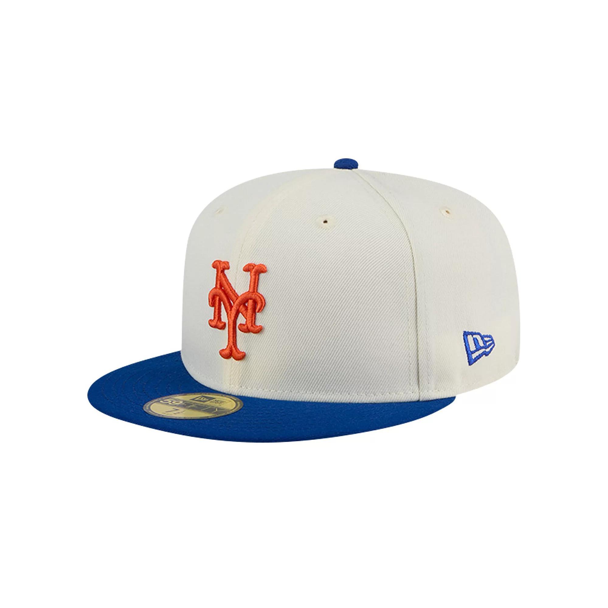Men's New Era Cream New York Mets Evergreen Chrome 59FIFTY Fitted Hat, Size: 7 5/8, Beige Product Image