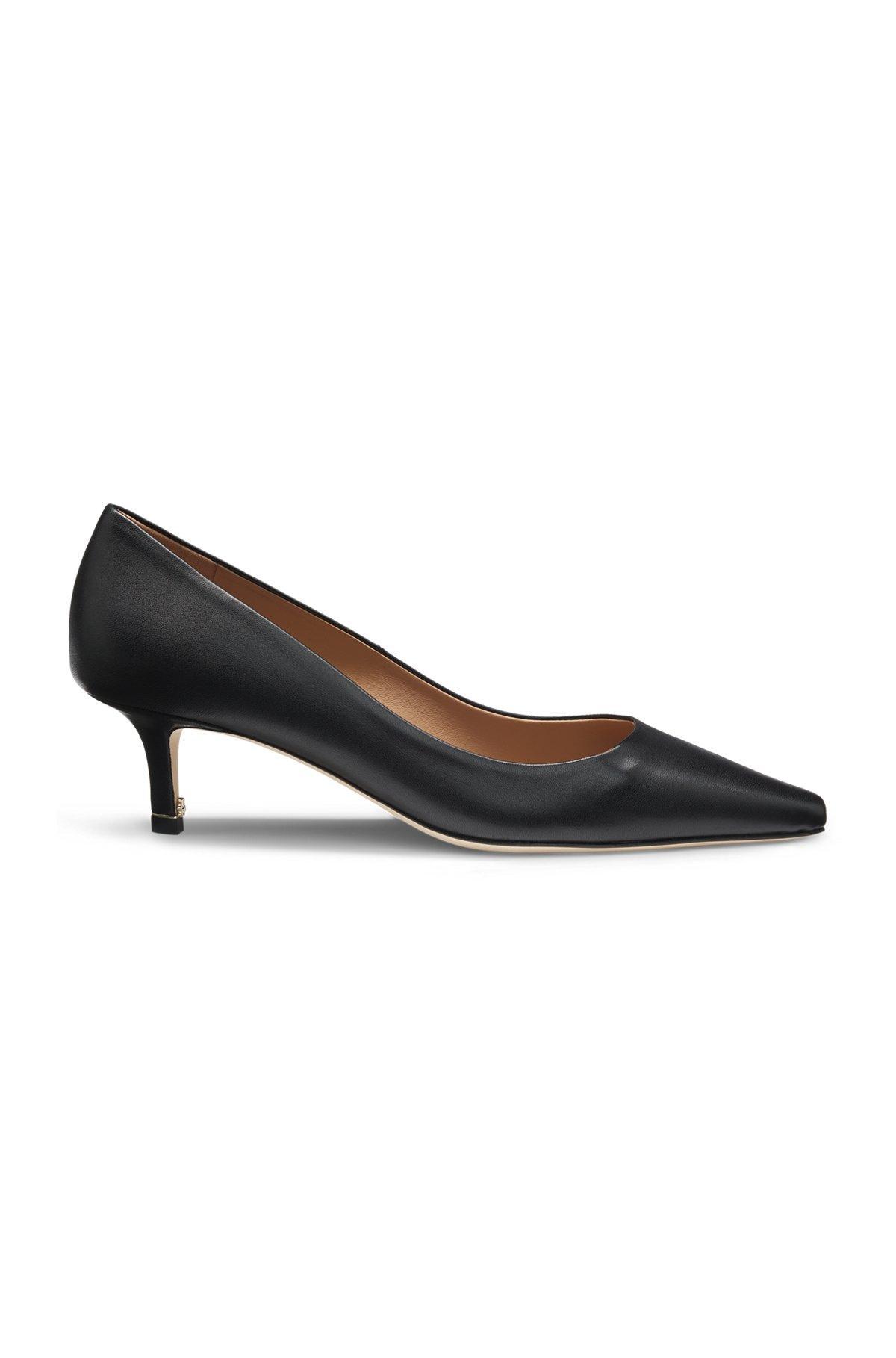 BOSS - Nappa-leather pumps with Double B monogram - Black Product Image