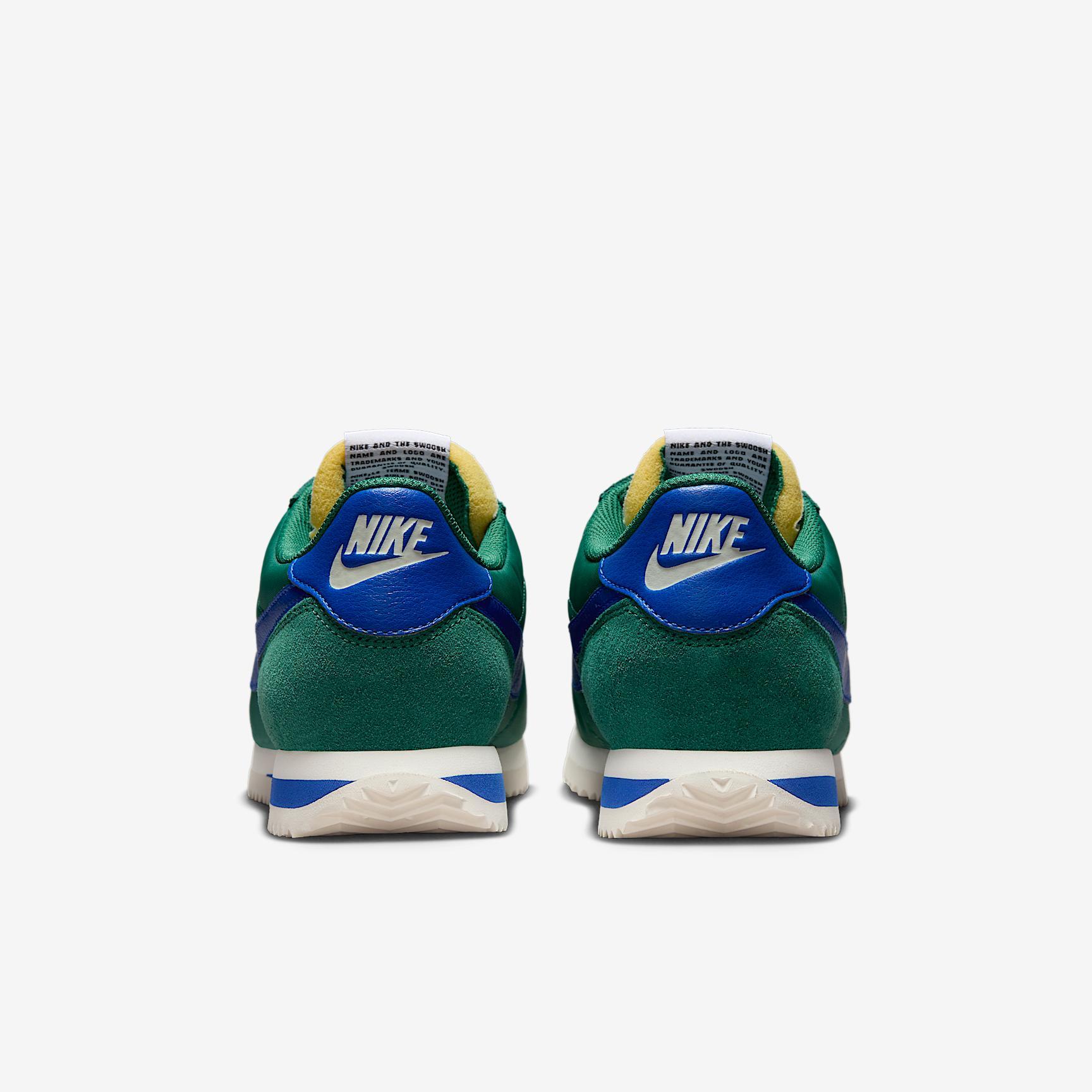 Nike Womens Cortex Textile Casual Shoes in Evergreen Aura/Sail/White Product Image