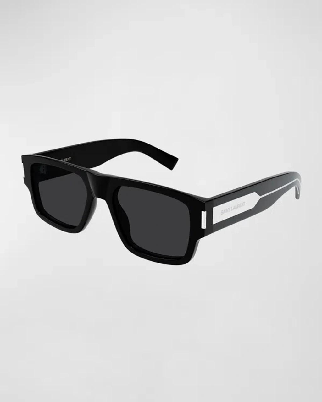 SAINT LAURENT Men's Sl 659 Acetate Rectangle Sunglasses In Black Product Image