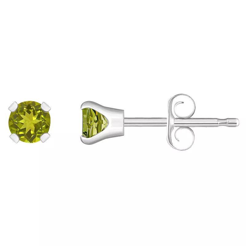 14k White Gold Gemstone Stud Earrings, Women's, December Product Image