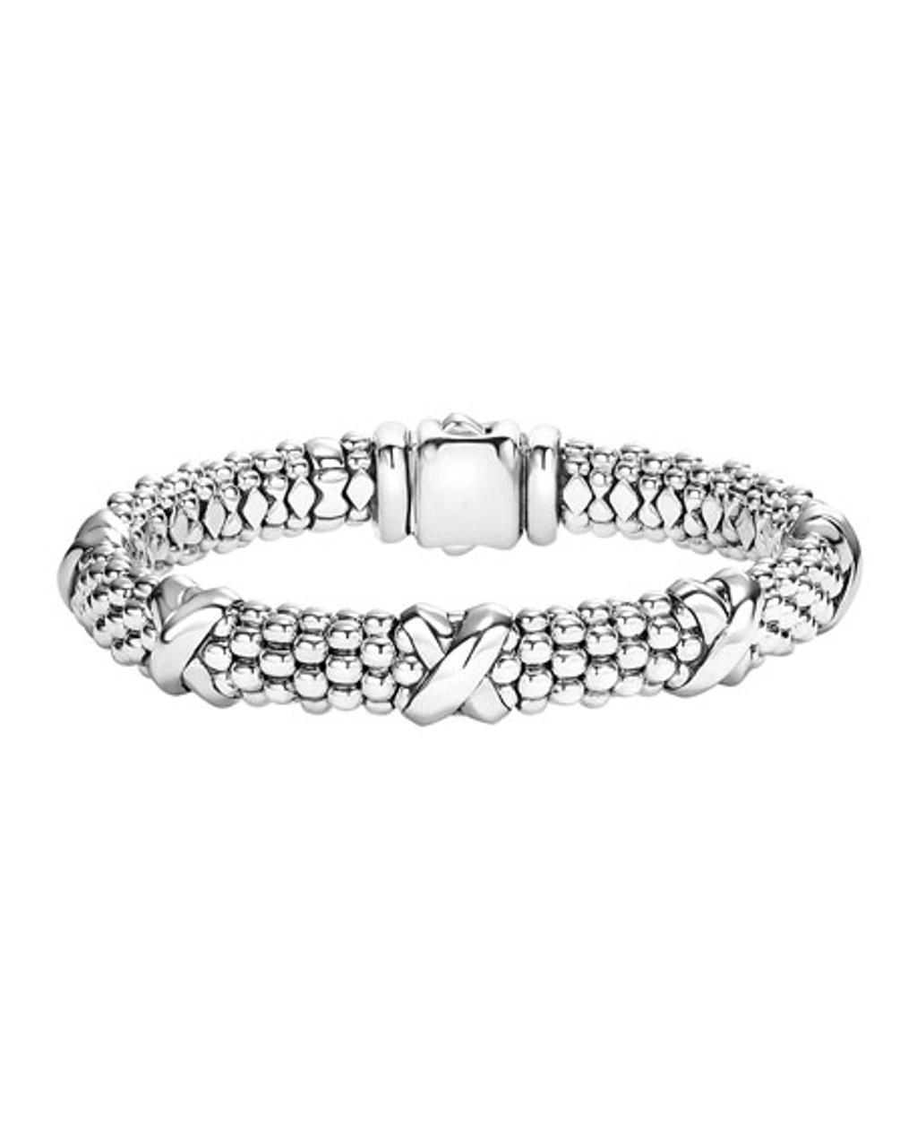 LAGOS Signature Sterling Silver X Station Caviar Bracelet Product Image