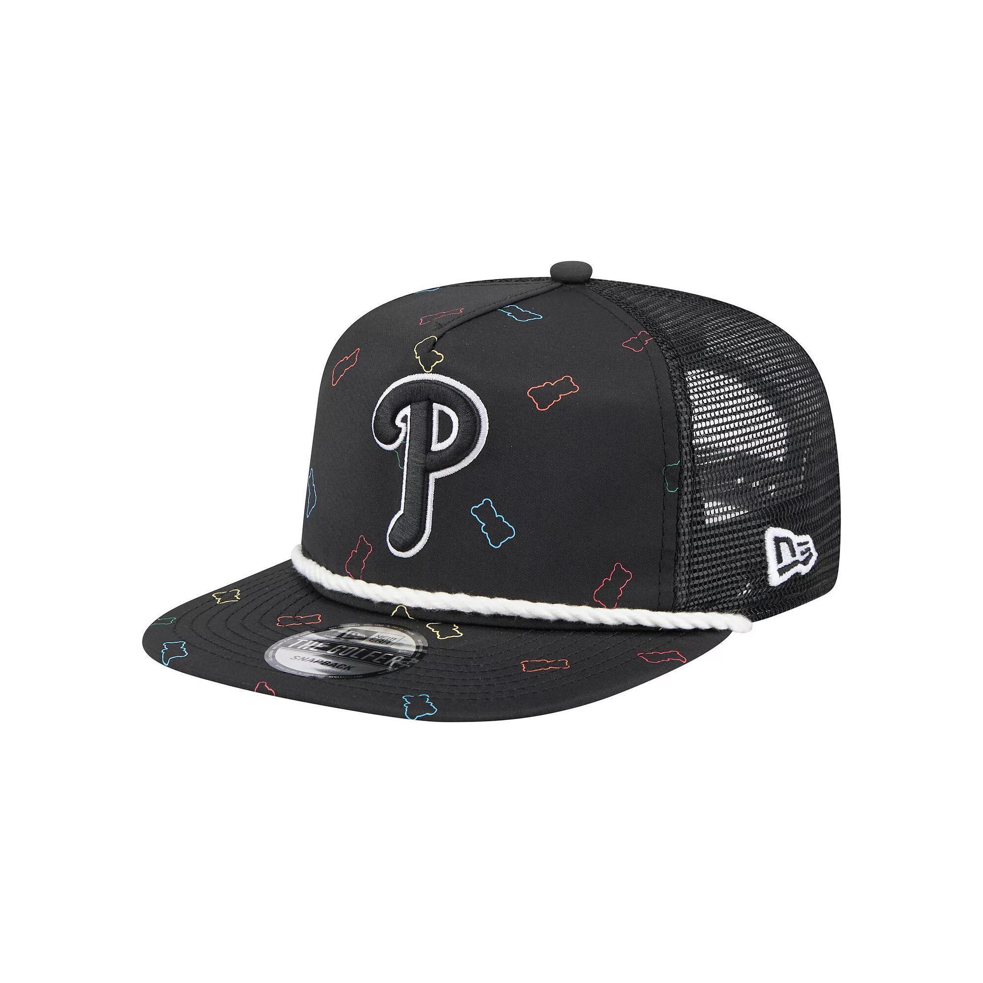 Men's New Era  Black Philadelphia Phillies Gummy Golfer Trucker Adjustable Hat Product Image