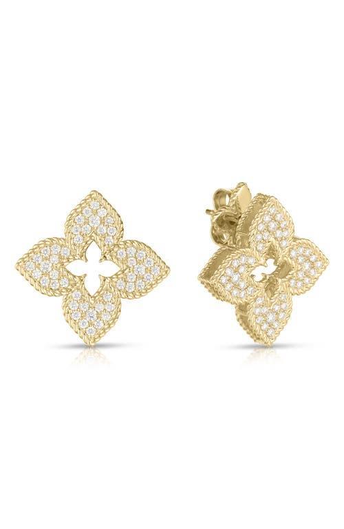 Roberto Coin 18K Yellow Gold Venetian Princess Diamond Flower Earrings Product Image