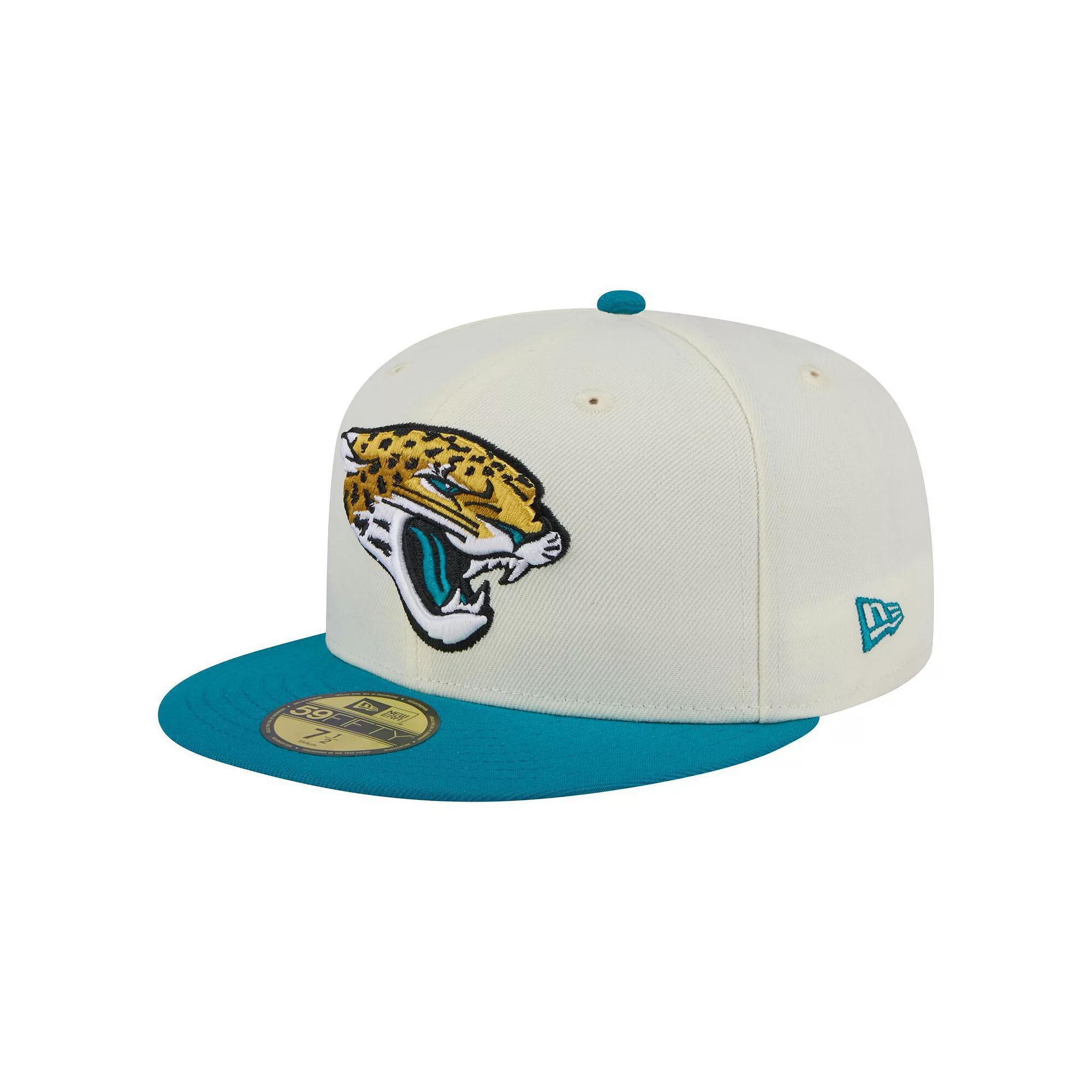 Men's New Era  White/Teal Jacksonville Jaguars Main 59FIFTY Fitted Hat, Size: 7 1/4 Product Image