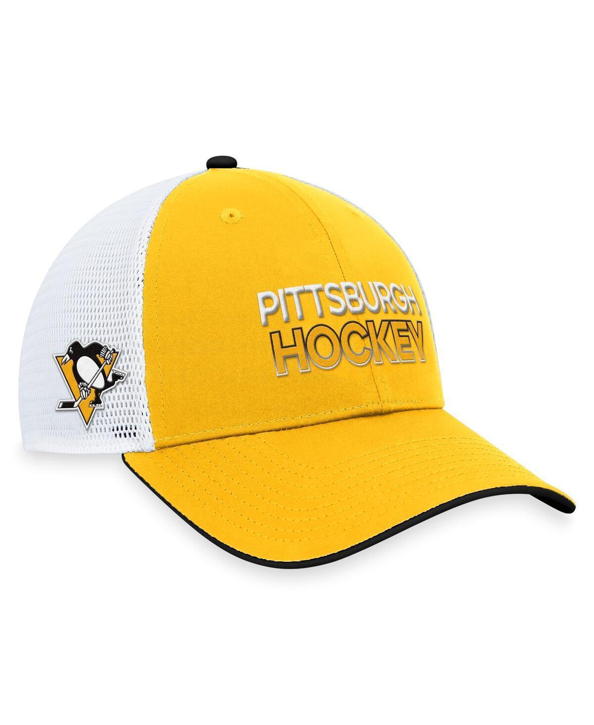 Mens Fanatics Branded Gold Nashville Predators Authentic Pro Rink Trucker Adjustable Hat Product Image