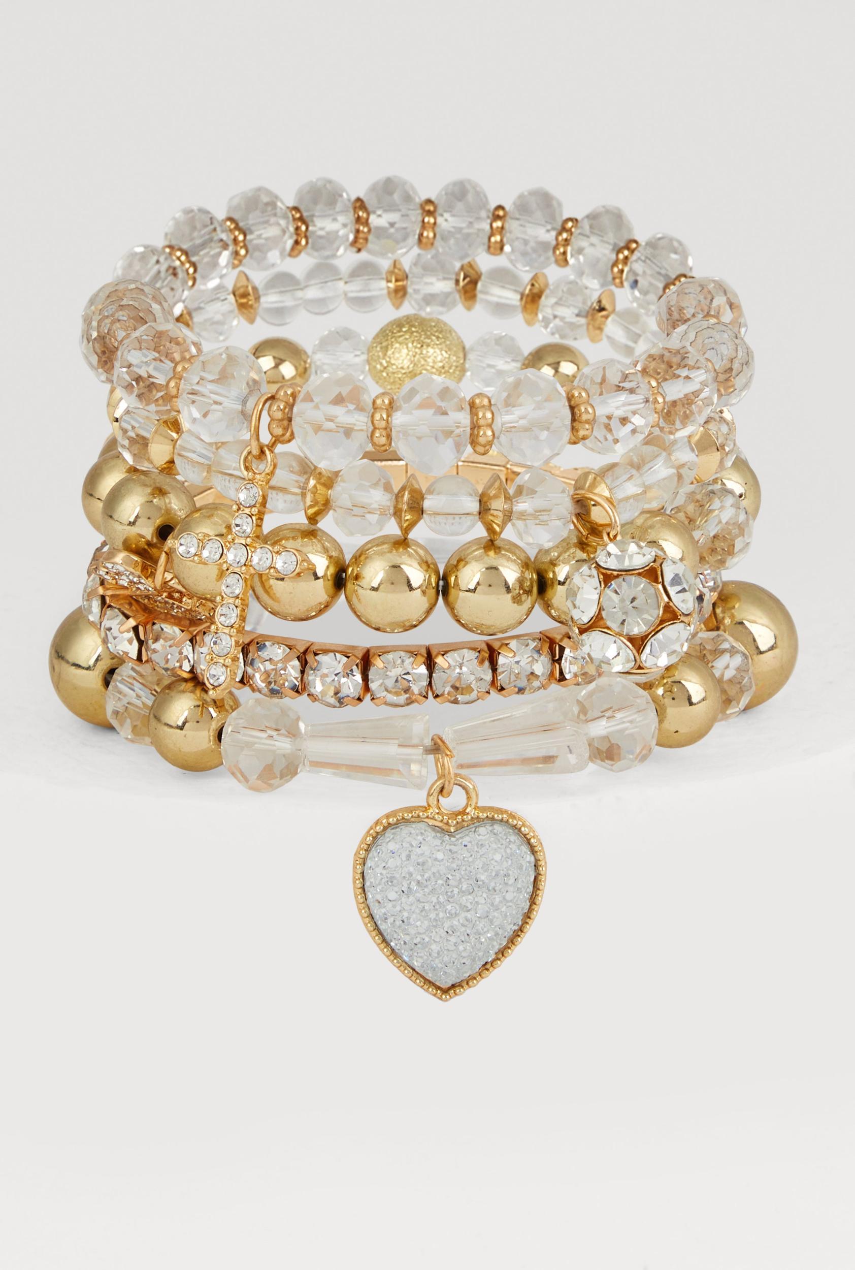 Plus Size Cubic Zirconia Assorted Metallic Bangles Set Male Product Image