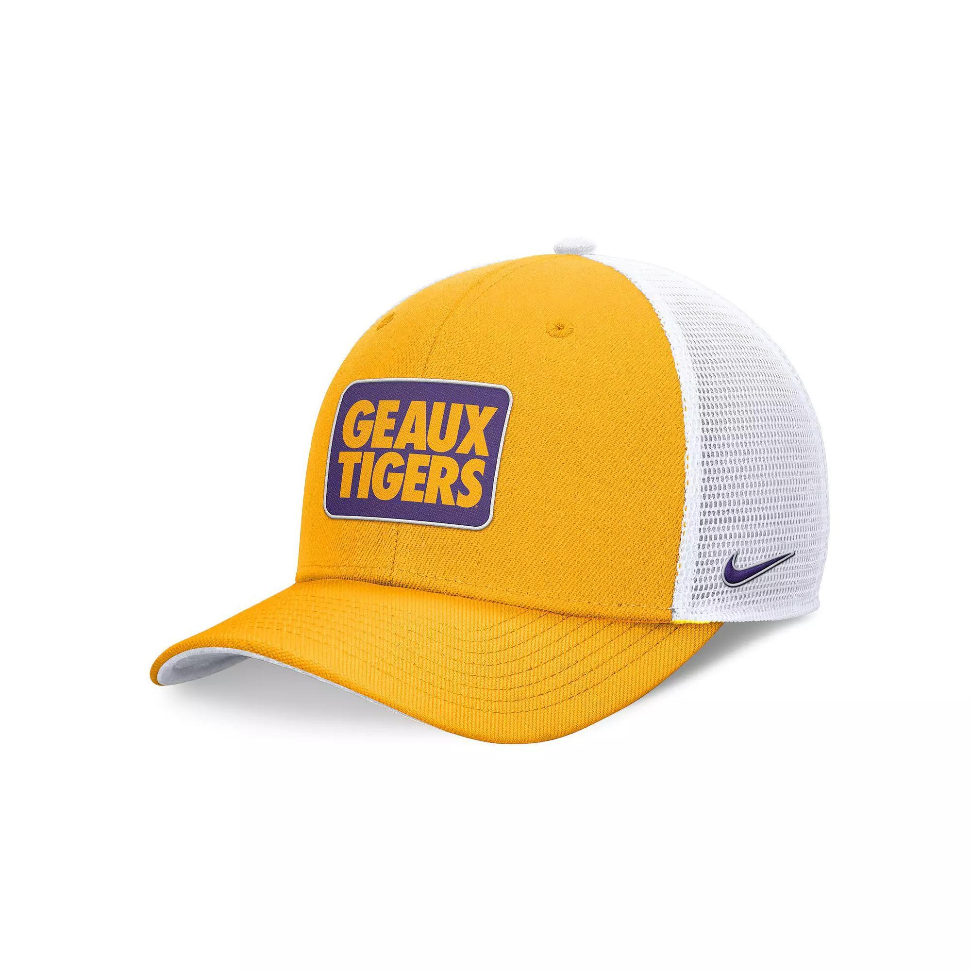 Men's Nike Yellow/White LSU Tigers Local Rise Trucker Adjustable Hat, Size: Medium/Large Product Image