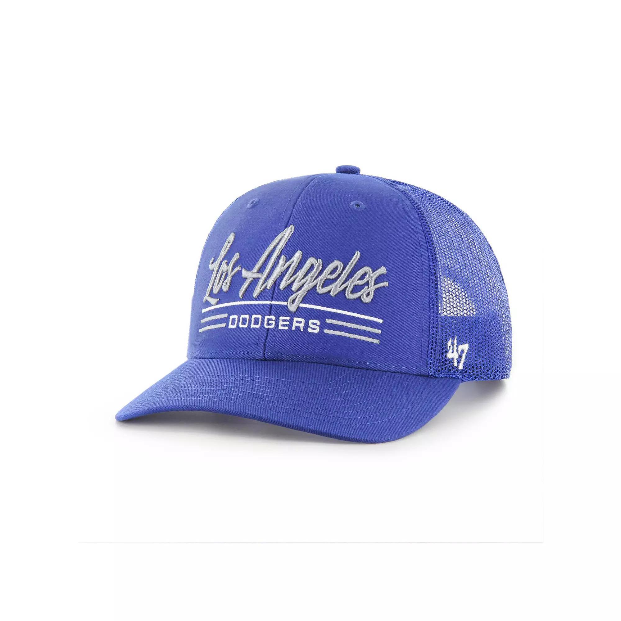 Men's '47 Royal Los Angeles Dodgers Garner Trucker Adjustable Hat, Blue Product Image