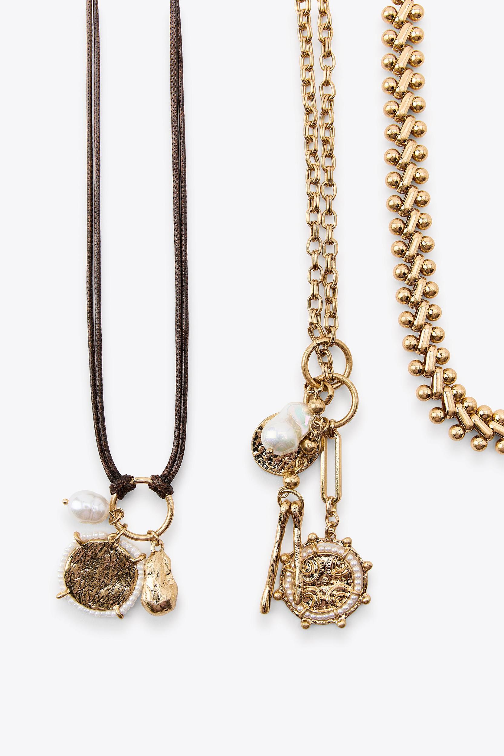 3-PACK CHAIN CORD CHARM NECKLACES Product Image