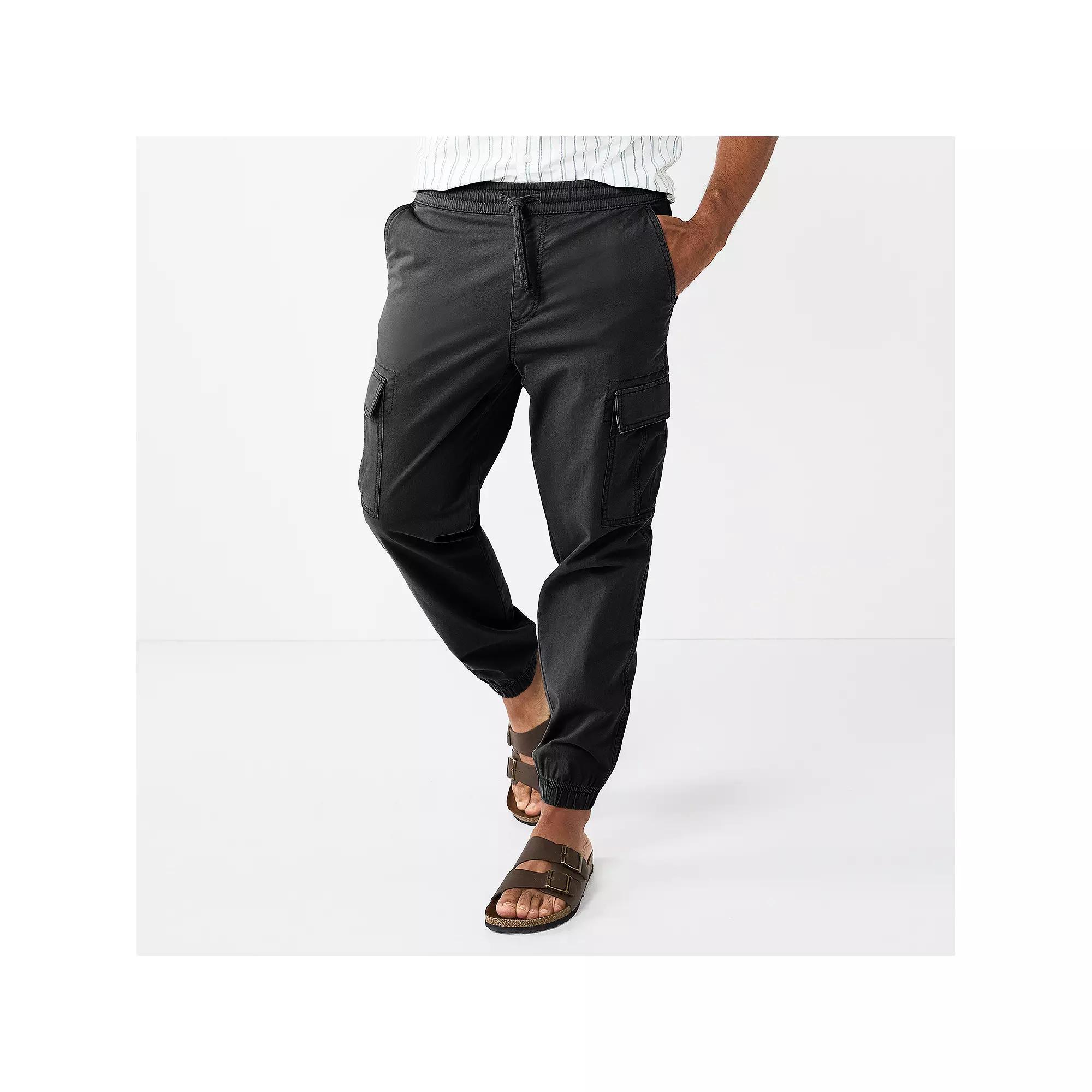 Men's Sonoma Goods For Life® Pull-On Cargo Jogger Pants, Size: Small, Black Luxe Product Image